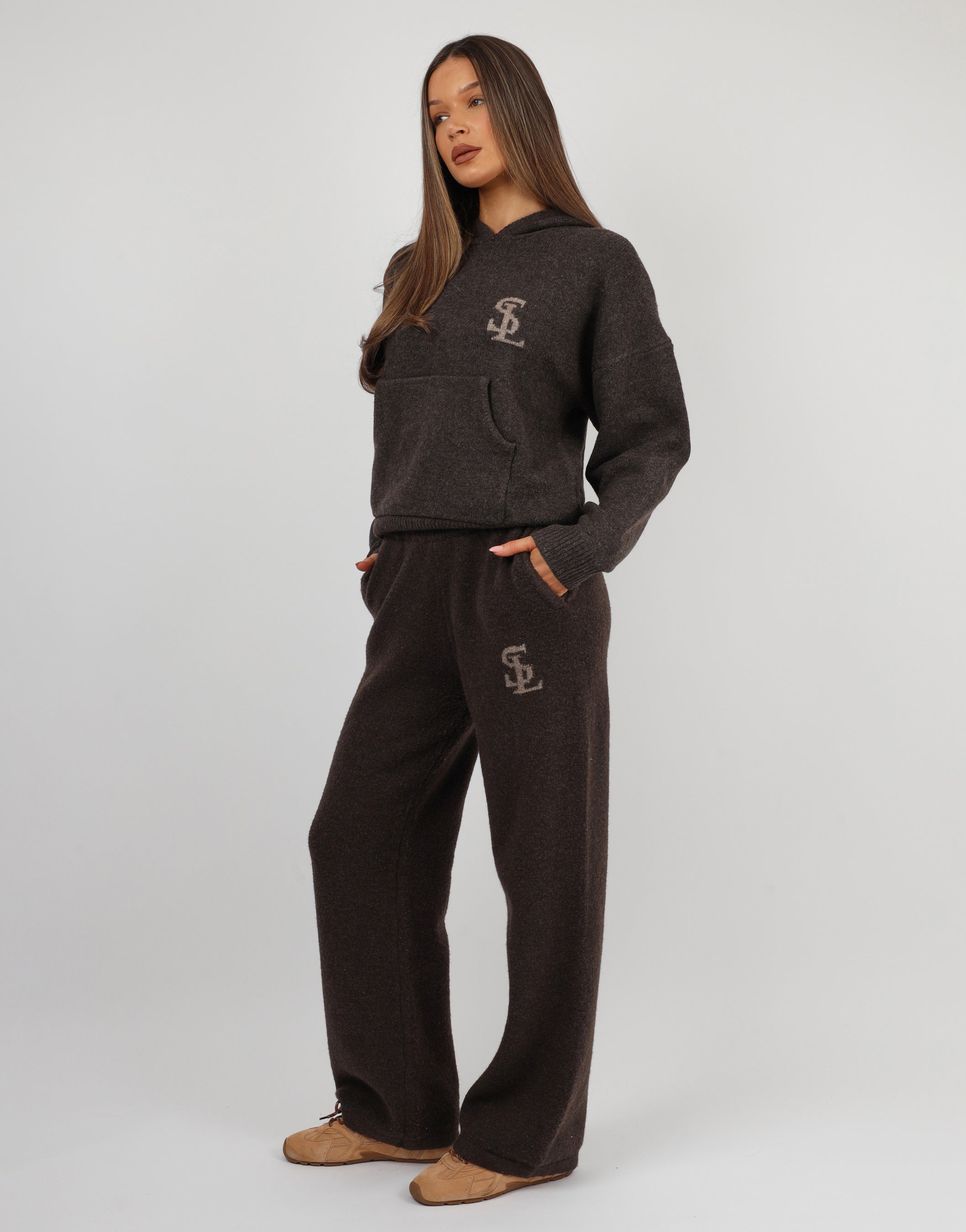 Mari Simmi Studios Knitted Hoodie In Teddy