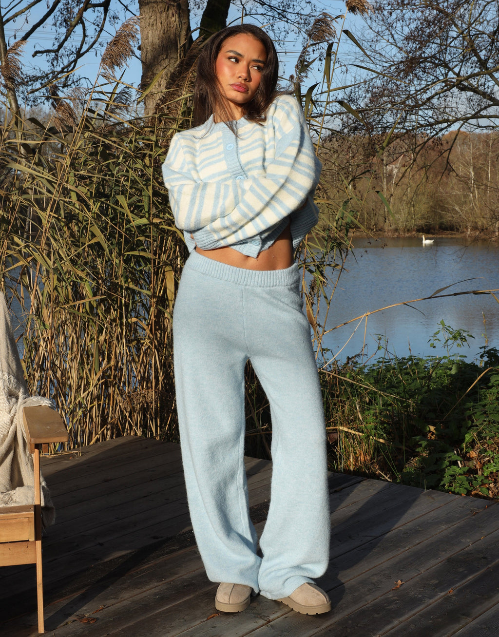 Bonnie Simmi Studio Stripe Cardigan in Blue