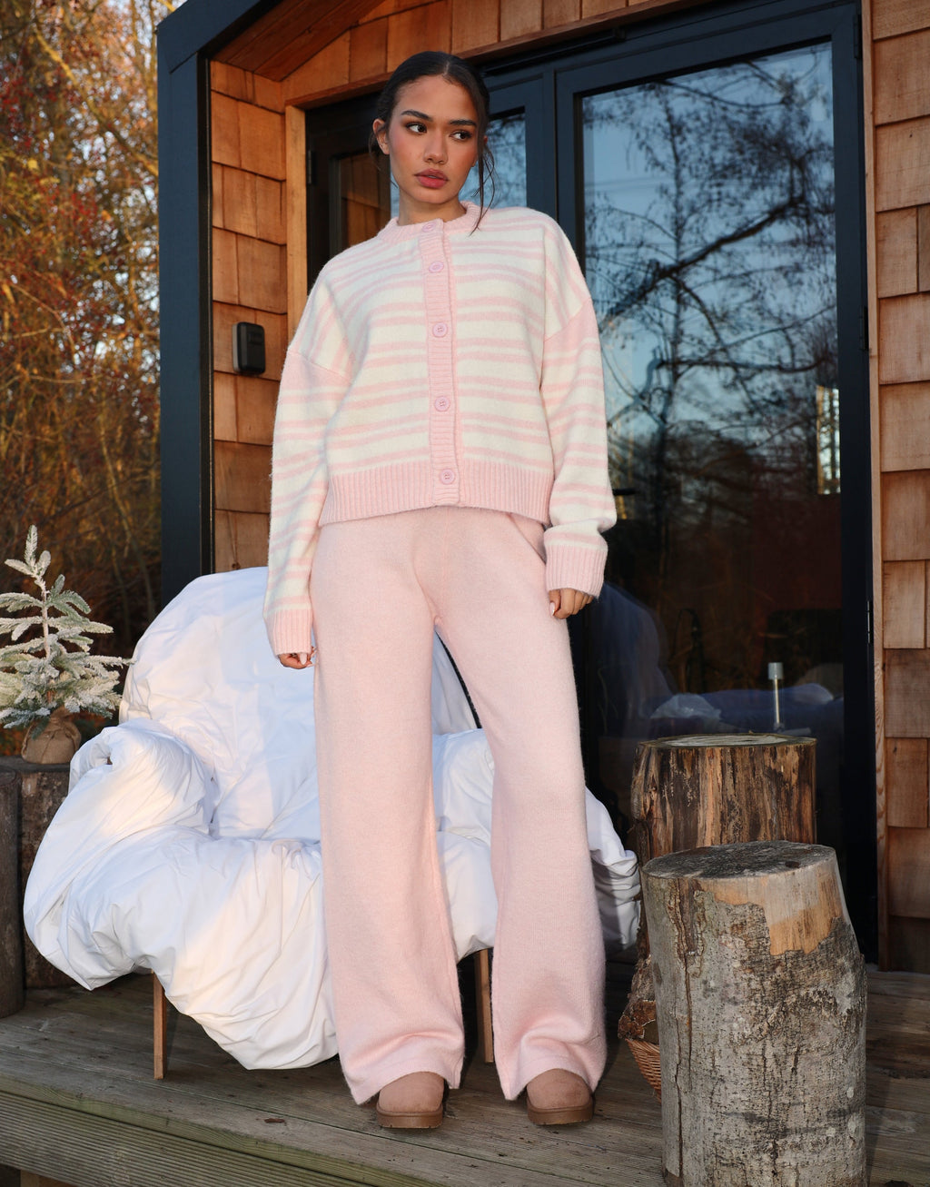 Bonnie Simmi Studios Stripe Cardigan in Pink