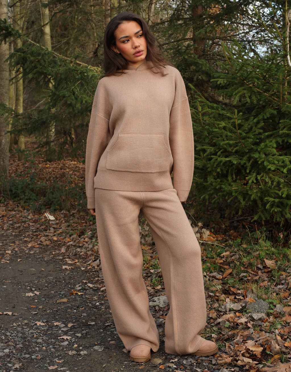 Freya Simmi Studios Heavy Knit Trousers In Mocha