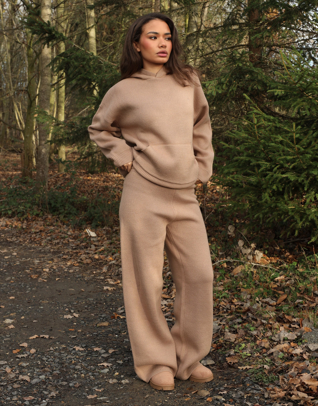 Freya Simmi Studios Heavy Knit Trousers In Mocha