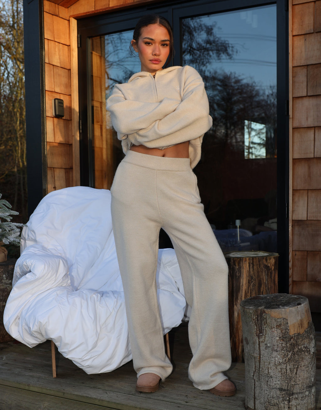 Sydney Simmi Studios Knitted Trousers In Beige