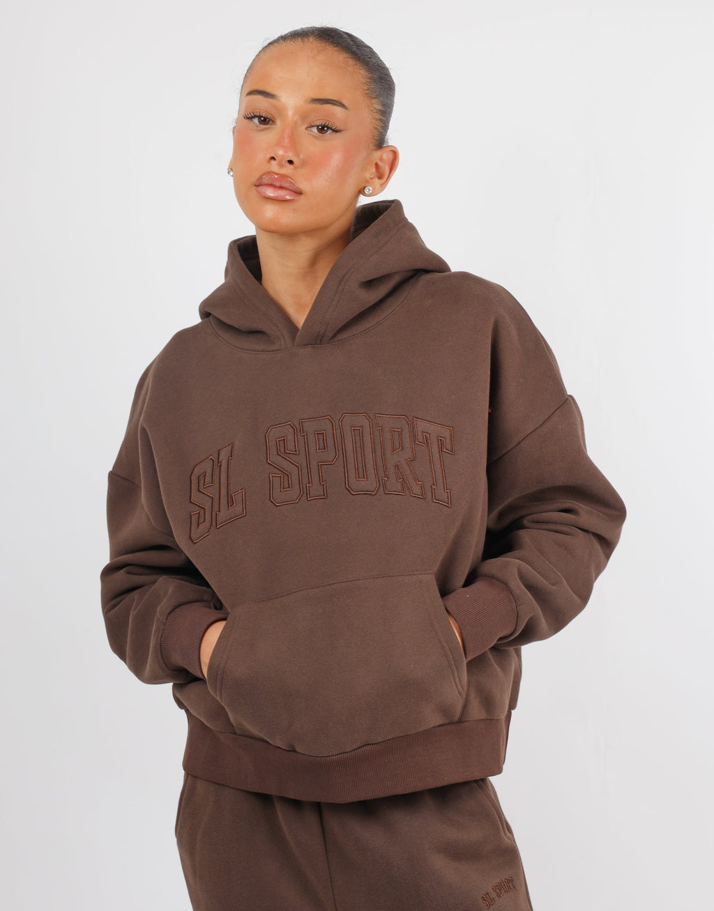 Mia Simmi Studios SL Sport Hoodie In Brown