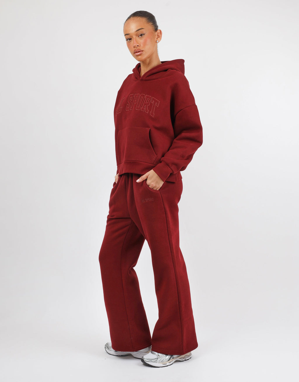 Myla Simmi Studios SL Sport Flared Joggers in Burgundy