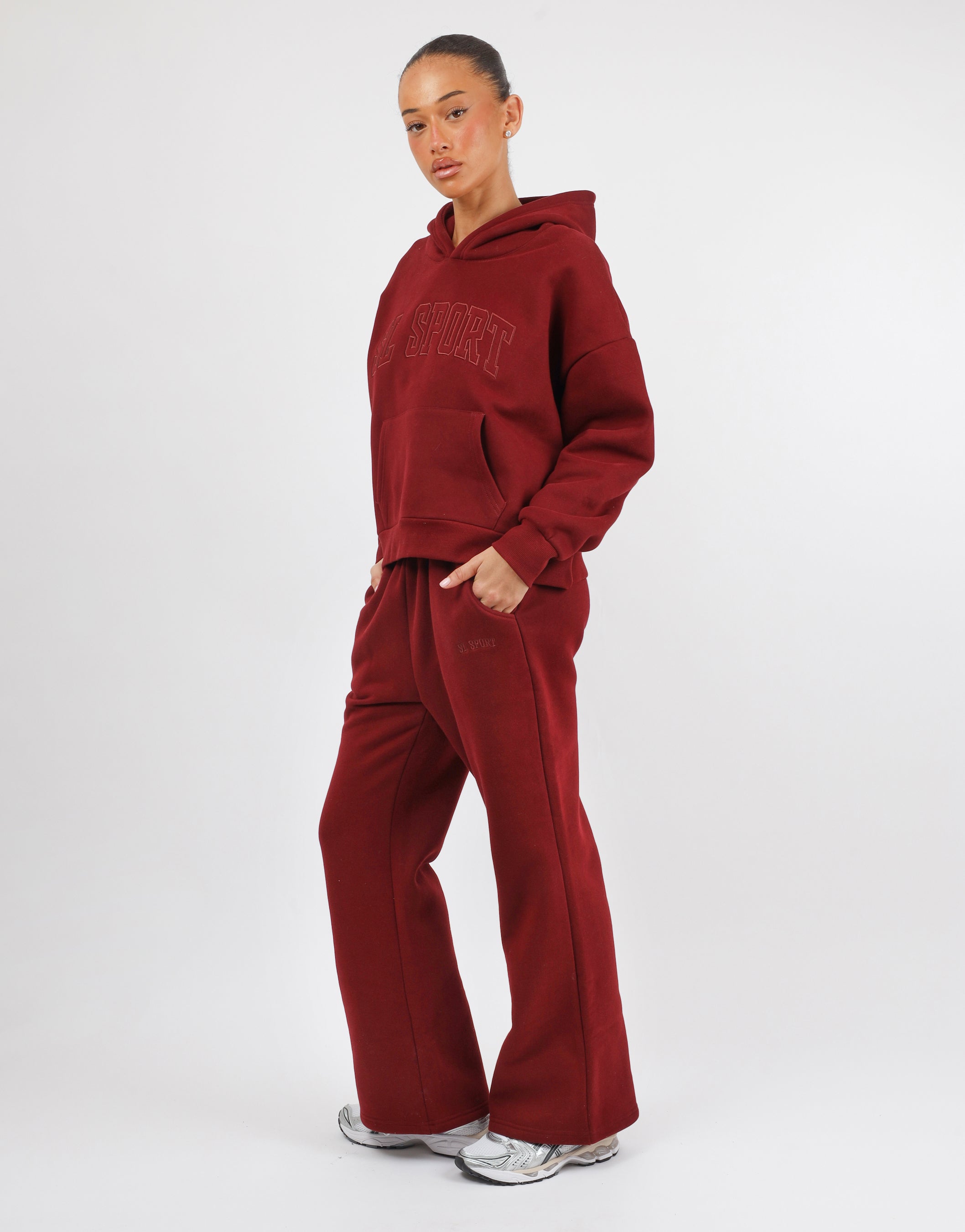 Myla Simmi Studios SL Sport Flared Joggers in Burgundy
