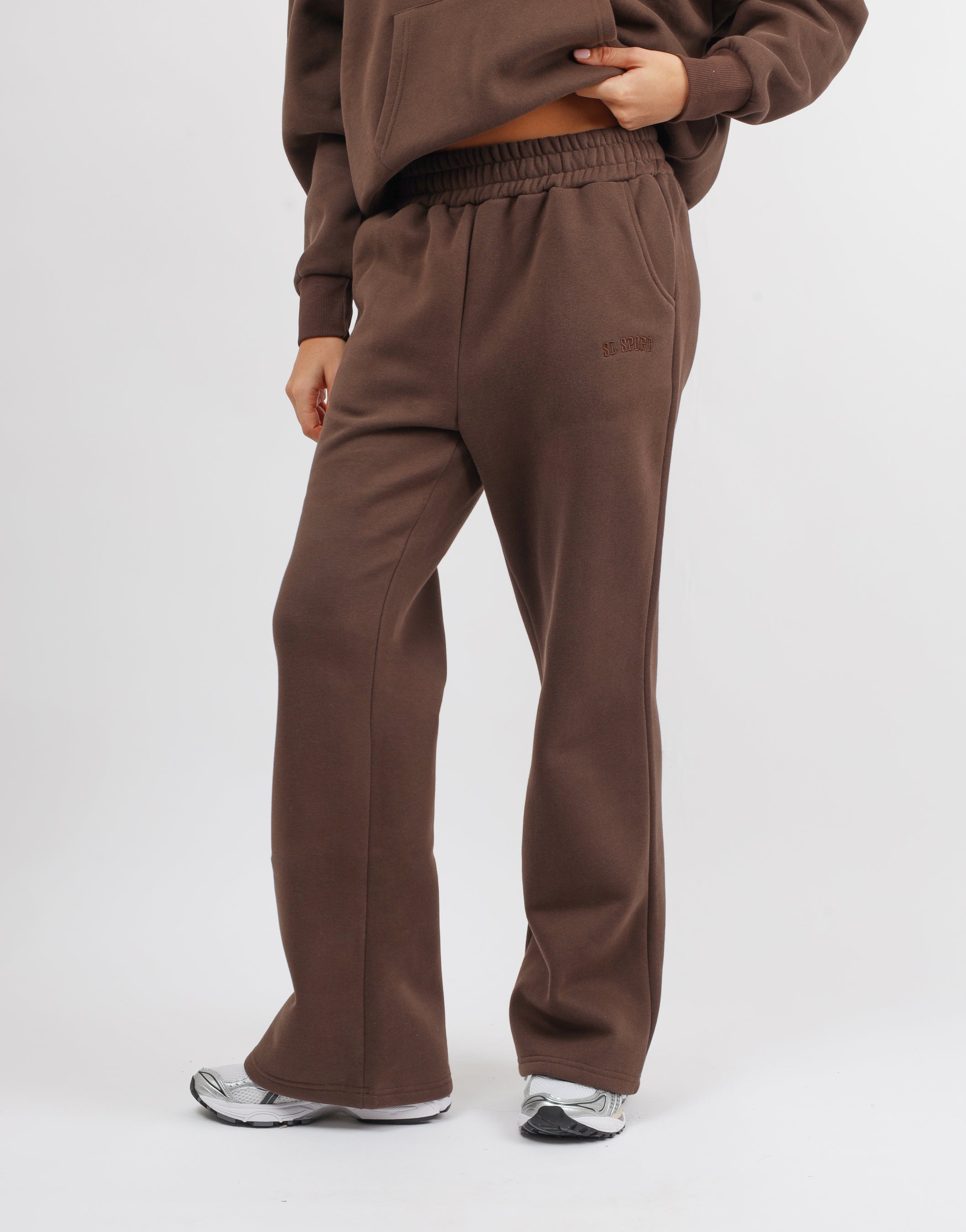 Mia Simmi Studios SL Sport Flared Joggers in Brown