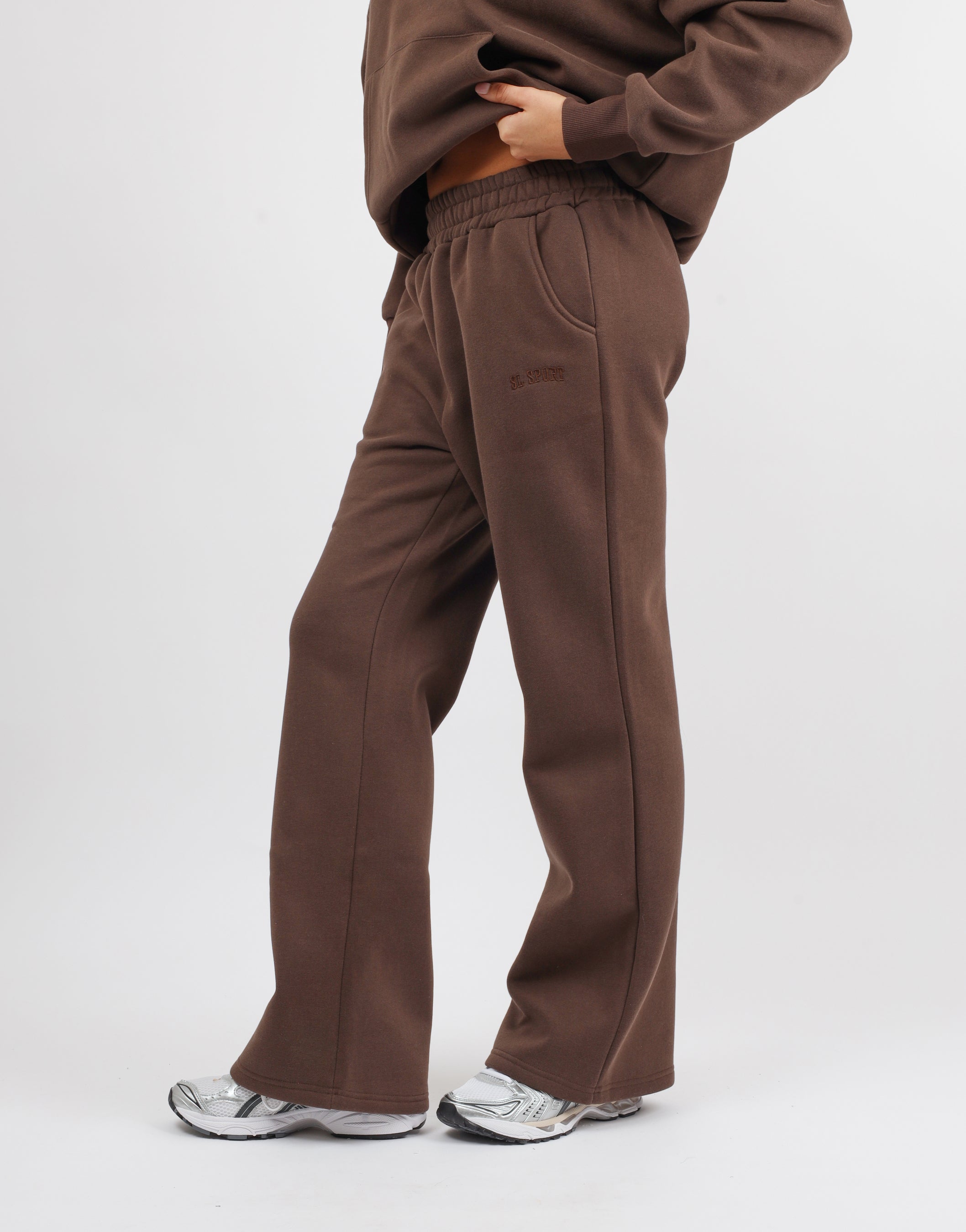 Mia Simmi Studios SL Sport Flared Joggers in Brown