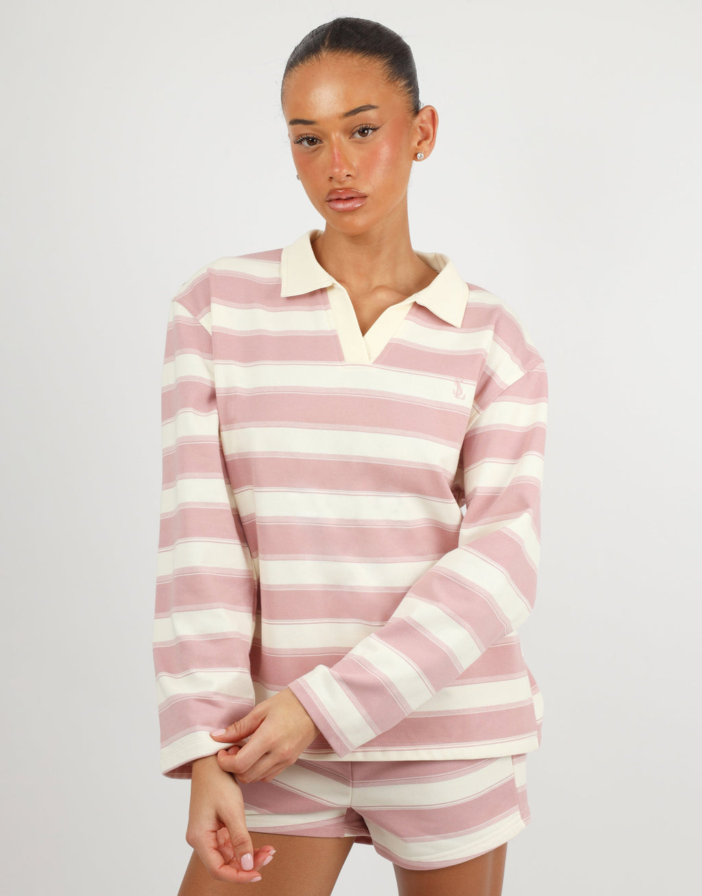 Madrid Simmi Studios Stripe Rugby Top In Pink