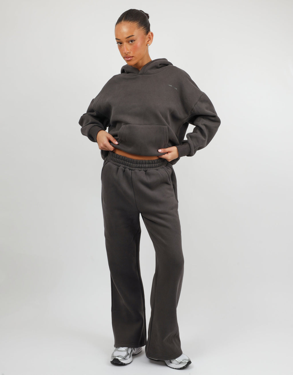 Maddie Simmi Studios Essentials Flared Joggers in Dark Grey