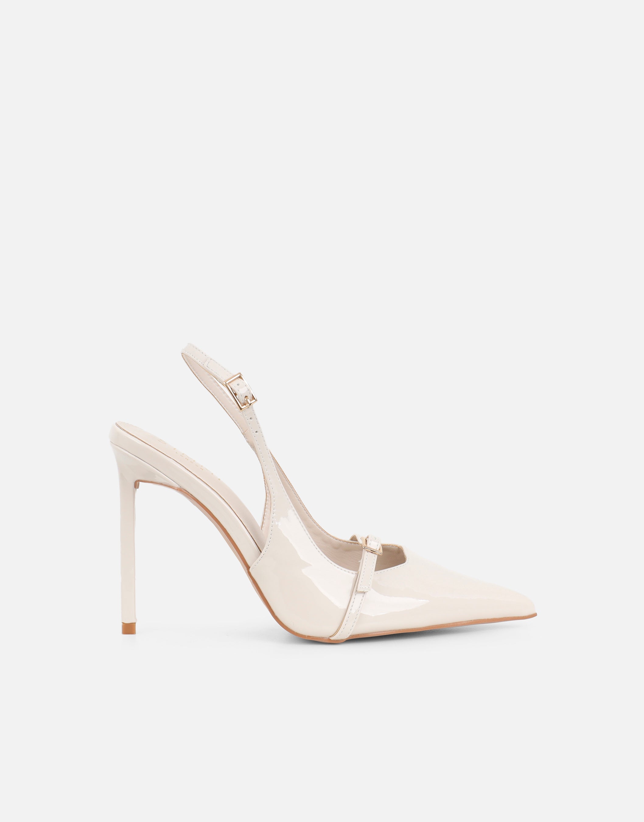 Sonya Stone Patent Sling Back Court Shoes