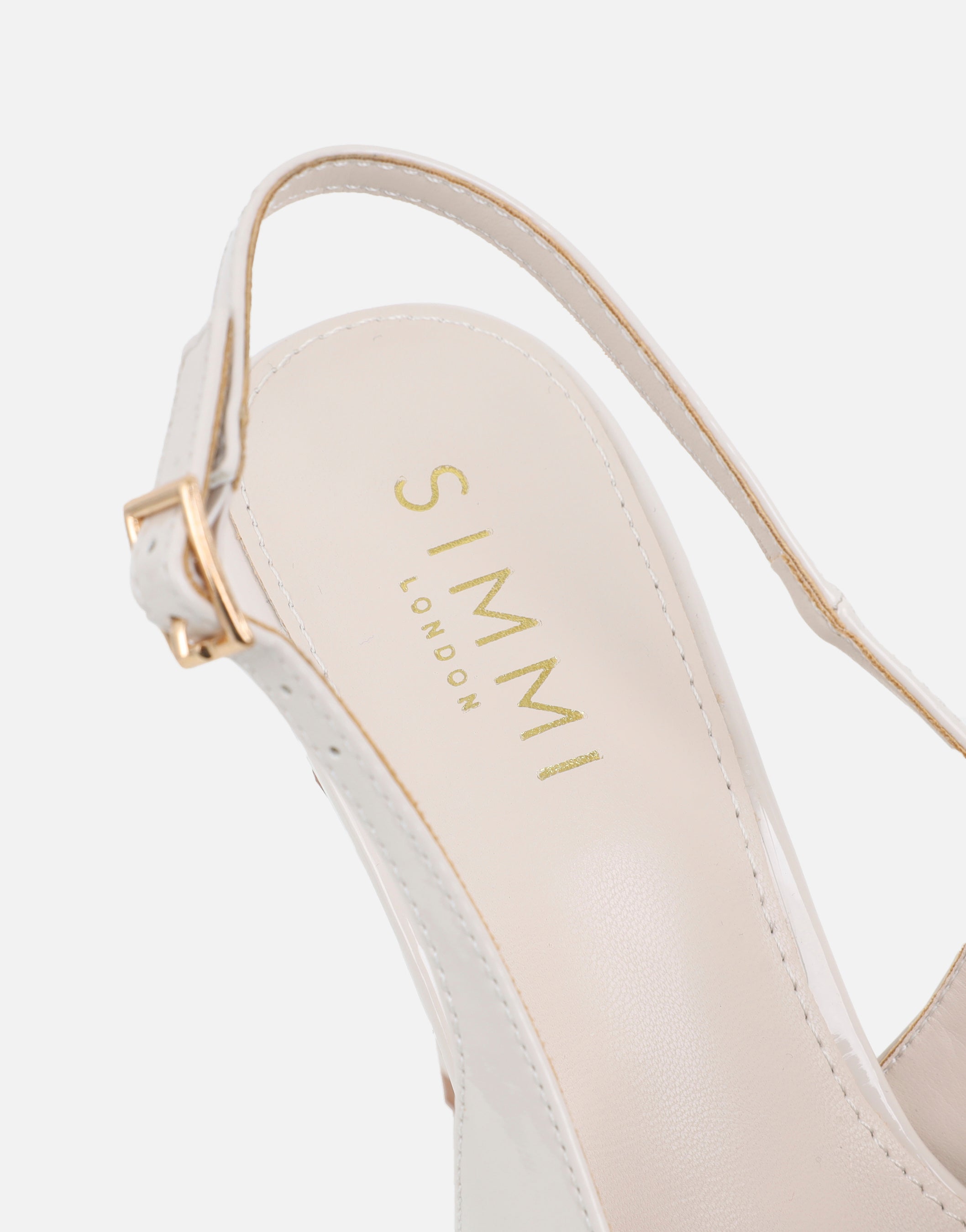 Sonya Stone Patent Sling Back Court Shoes
