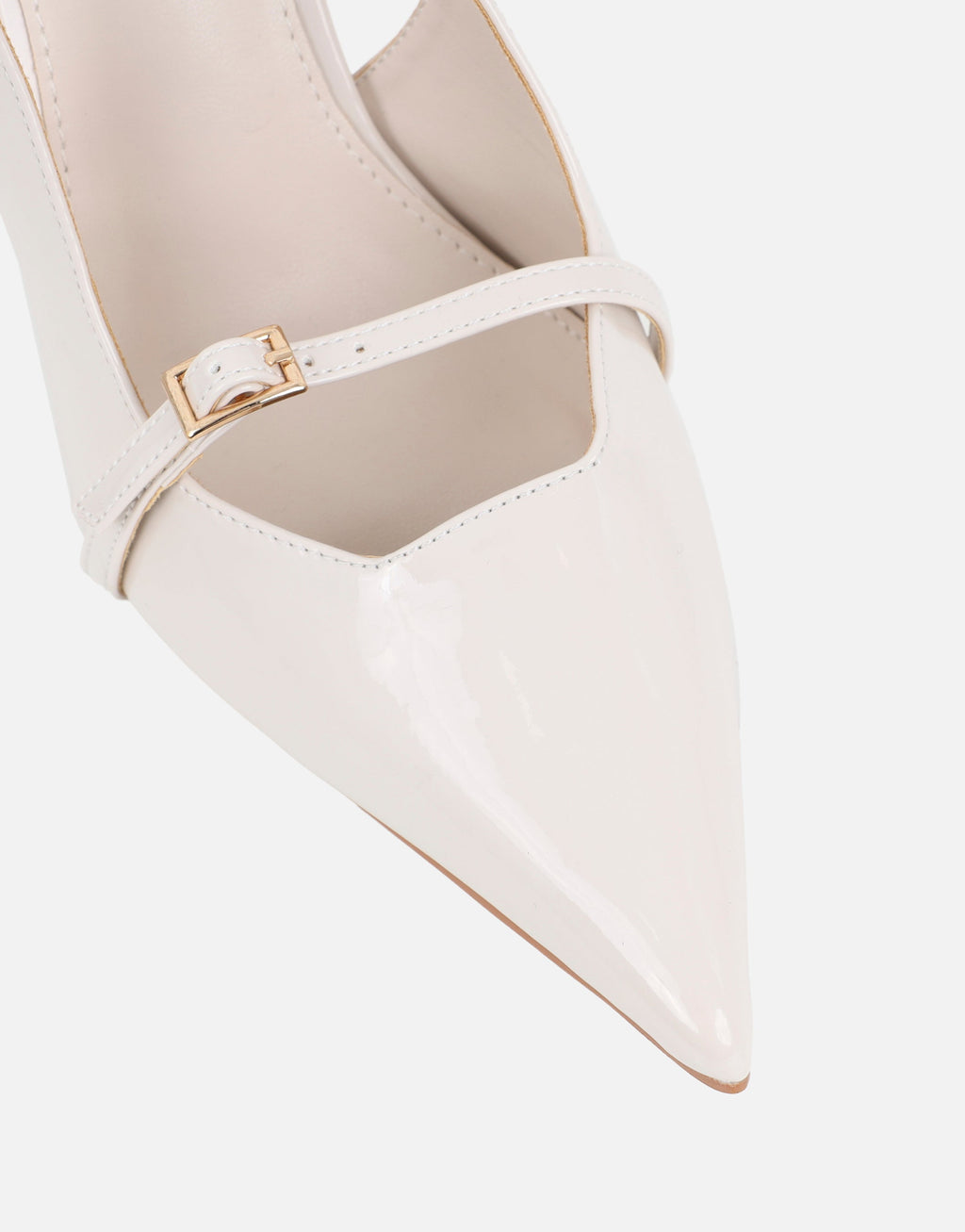 Sonya Stone Patent Sling Back Court Shoes