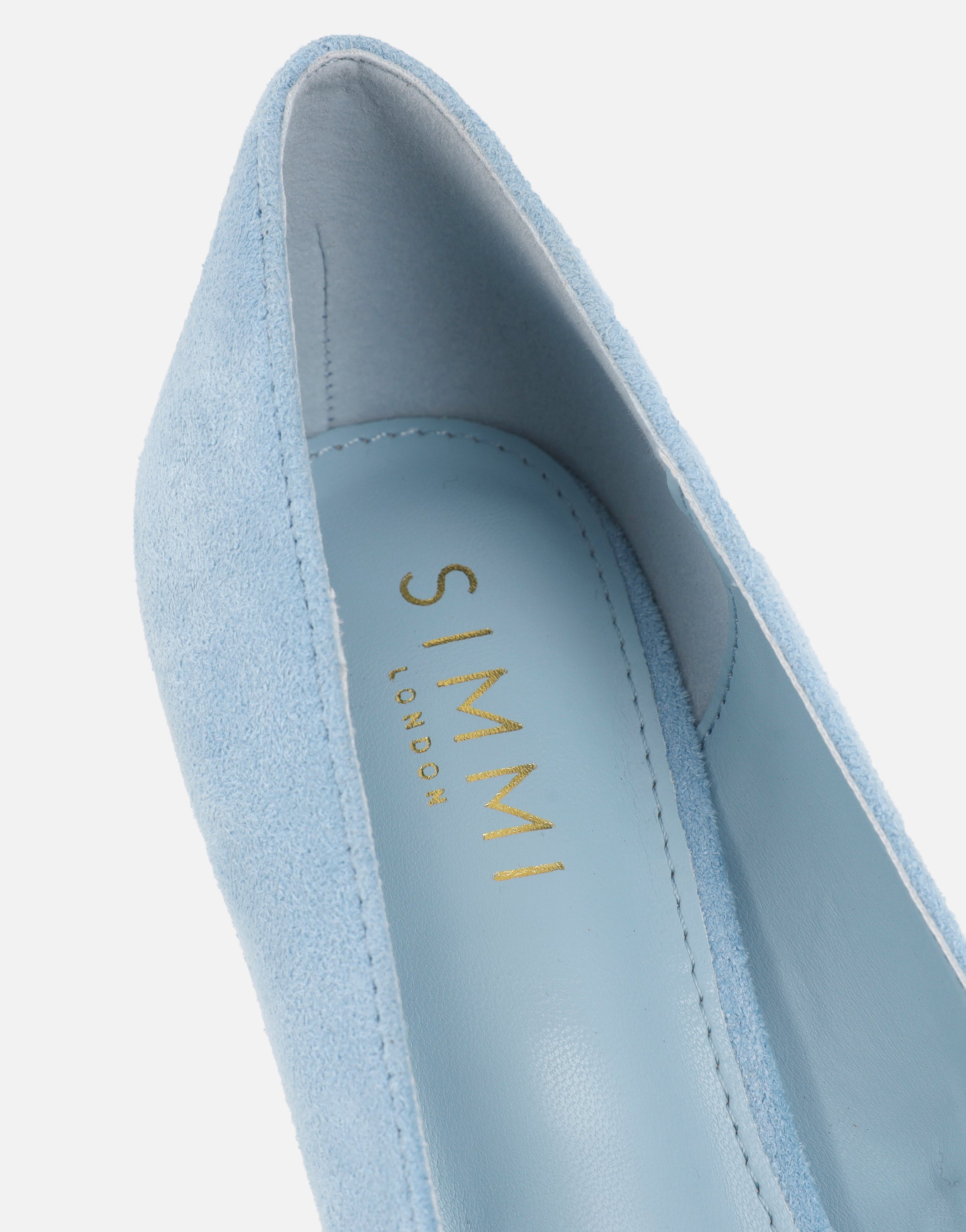 Sid Light Blue Suede Court Shoes