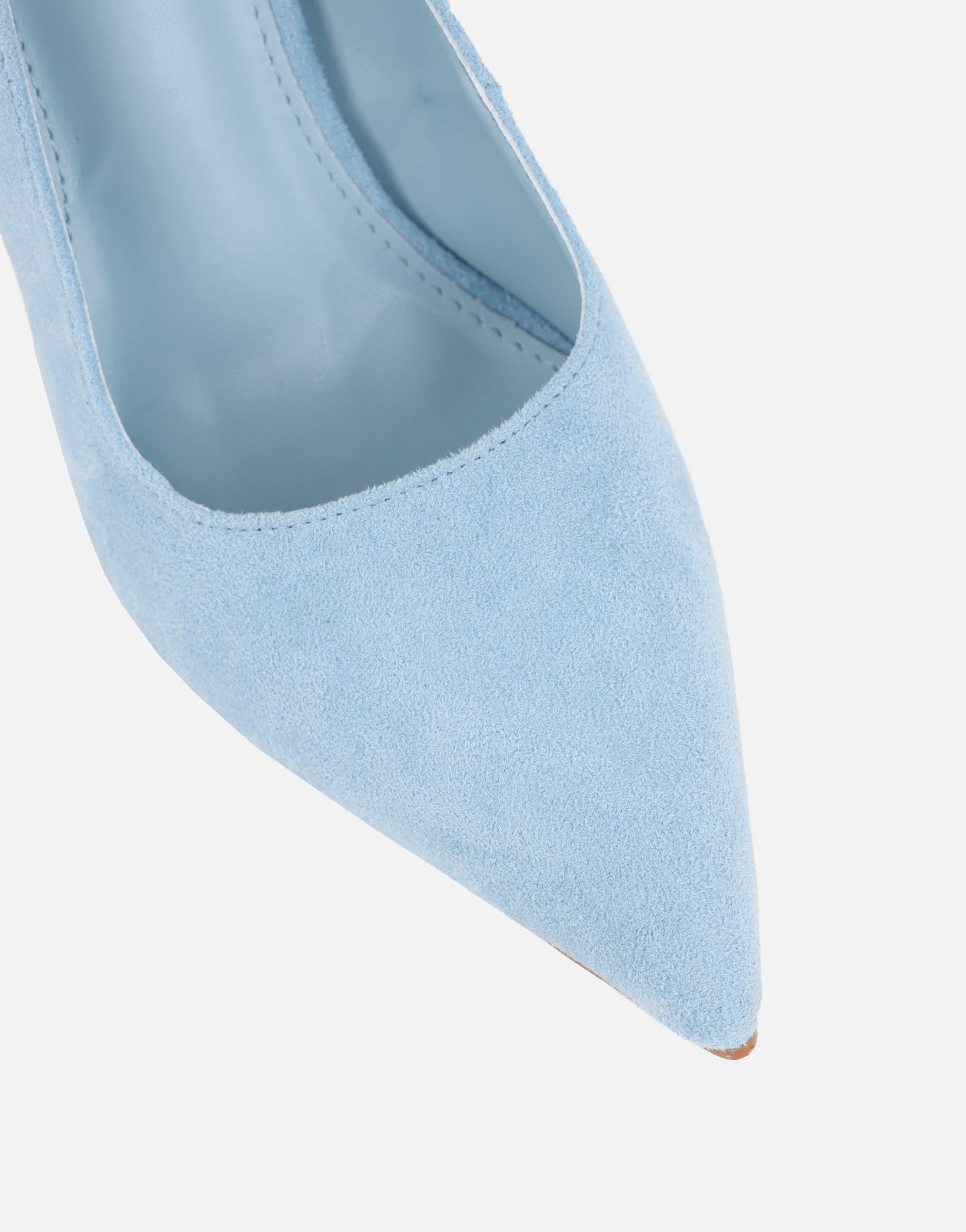 Sid Light Blue Suede Court Shoes