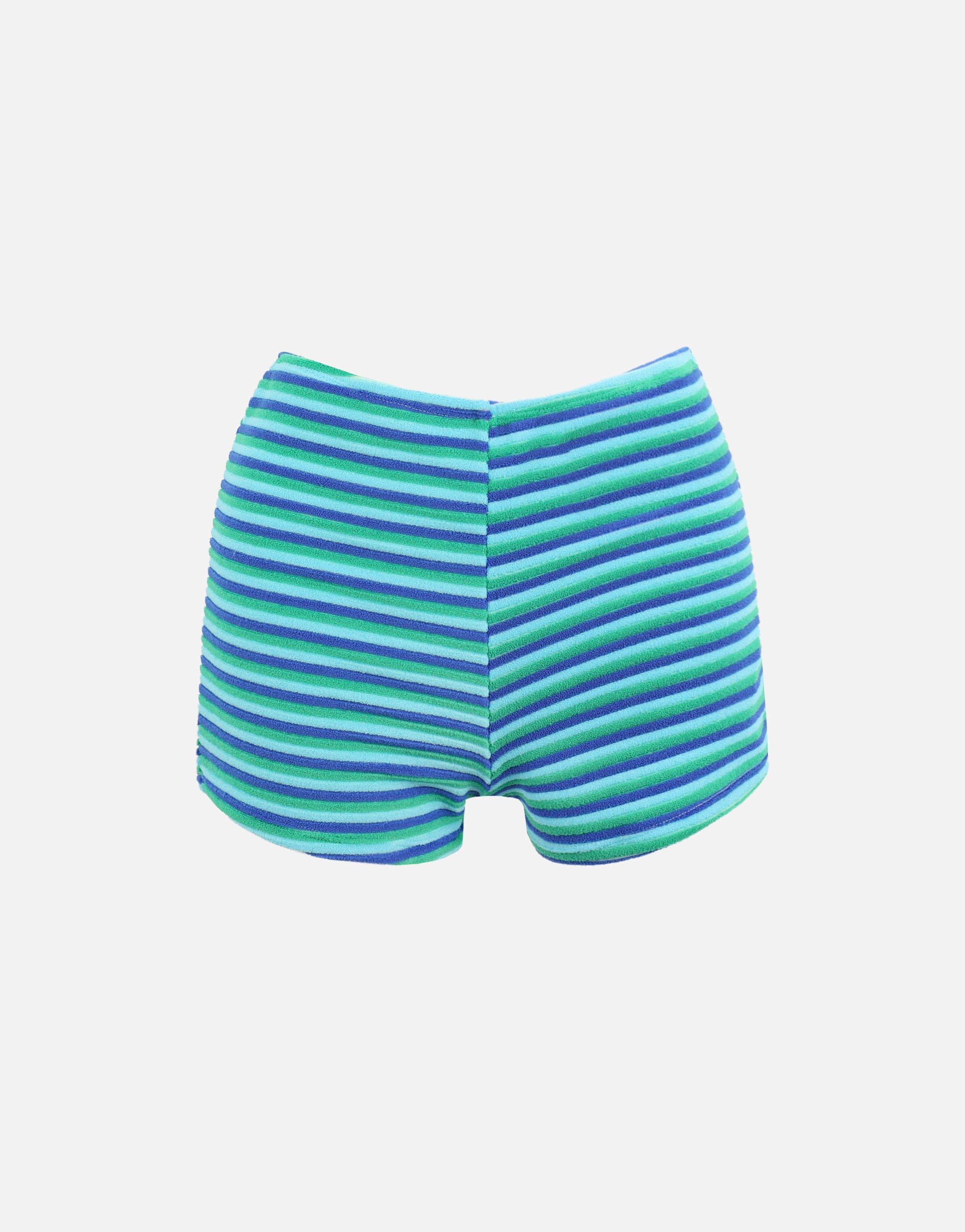 Shai Towelling Stripe Shorts in Blue
