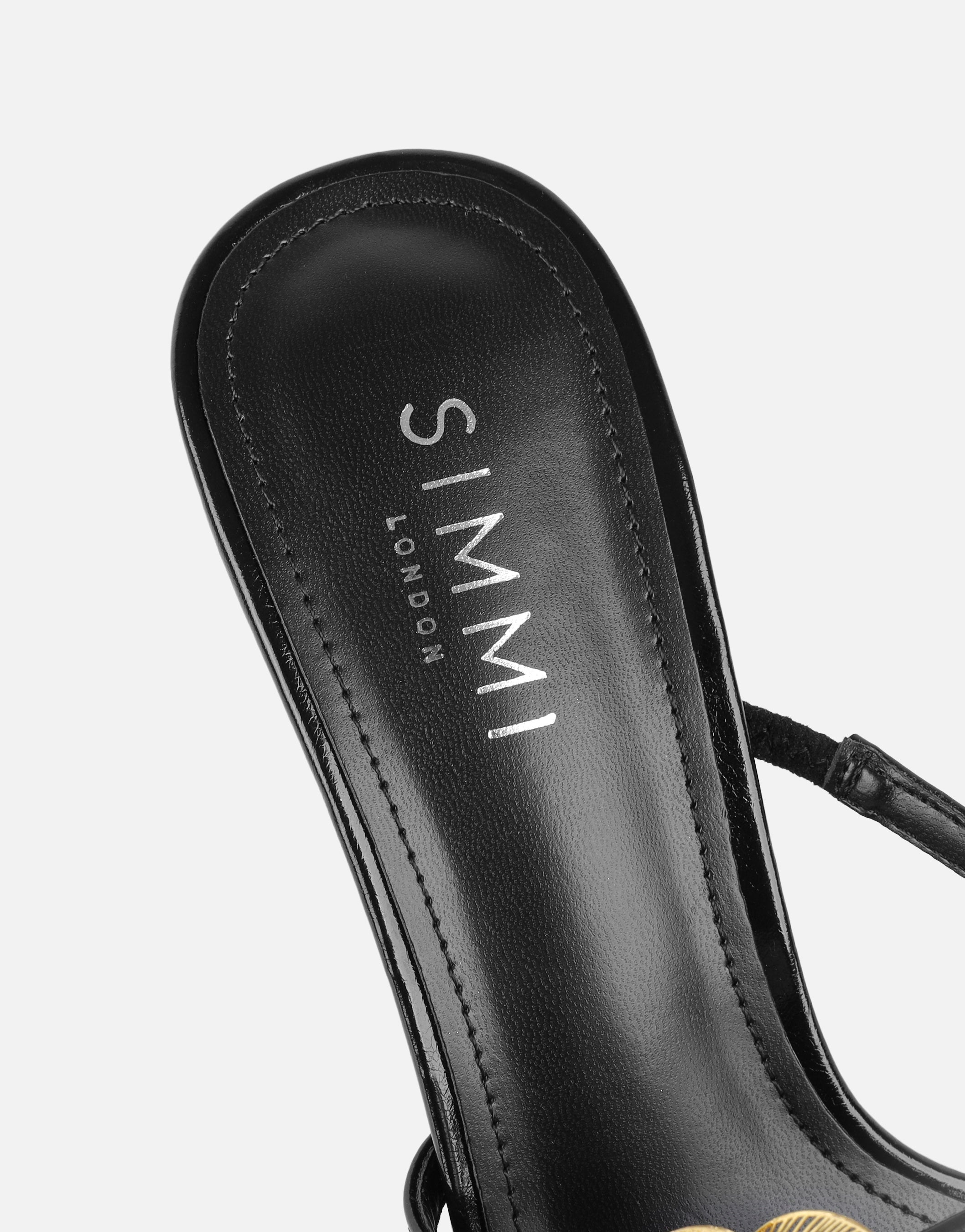 Tandy Black Flower Detail Mules