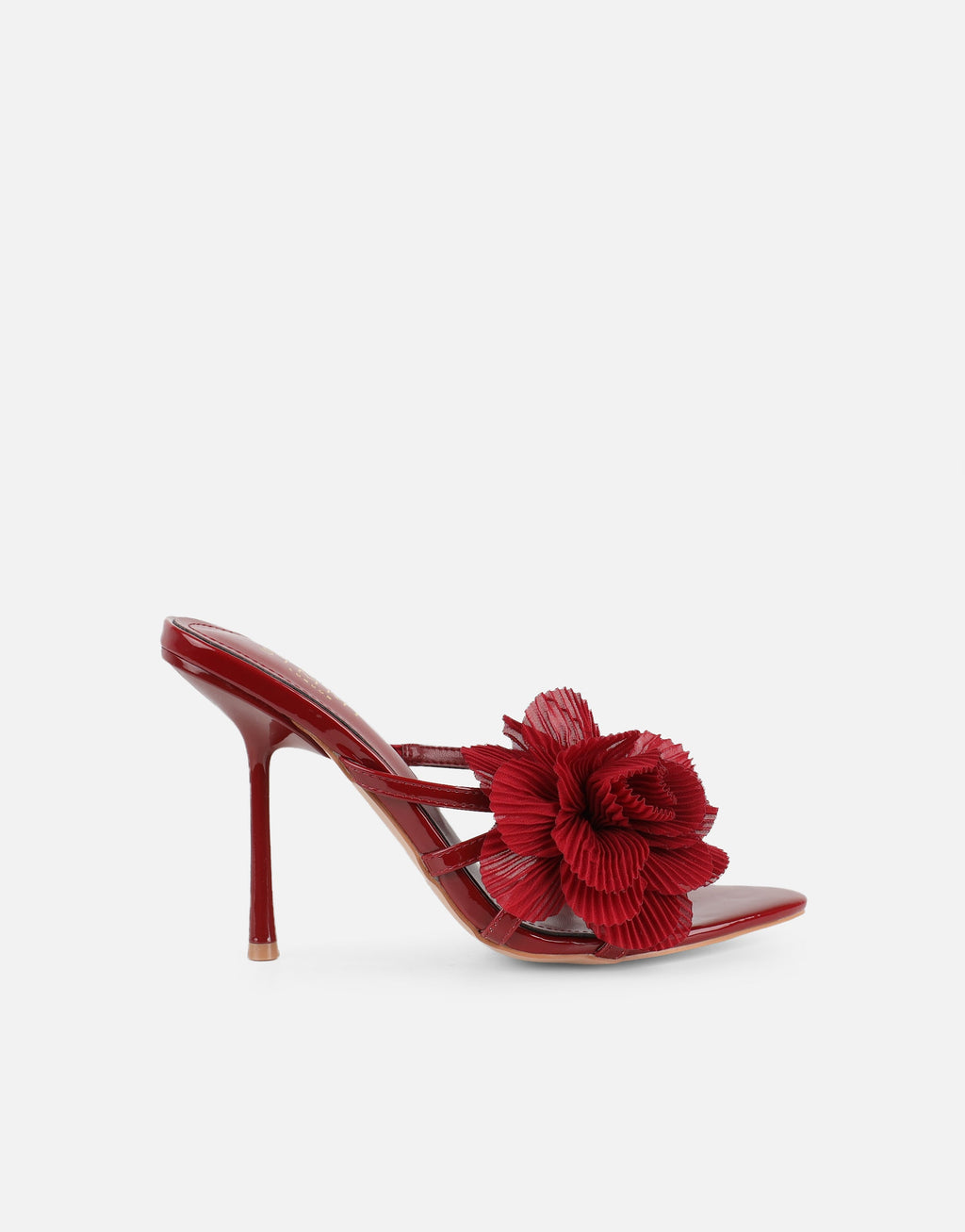 Tina Red Patent Flower Detail Heeled Sandals