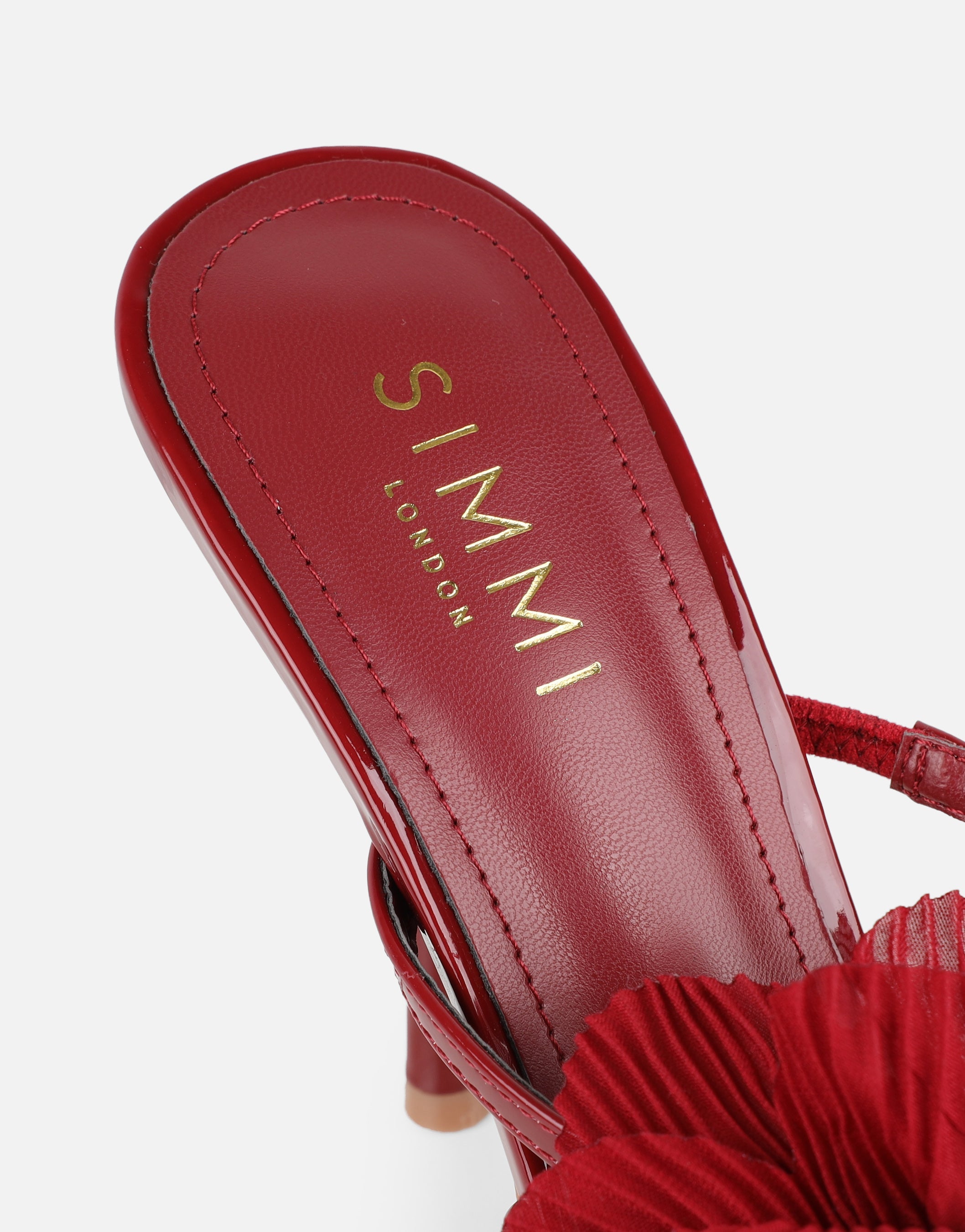 Tina Red Patent Flower Detail Heeled Sandals