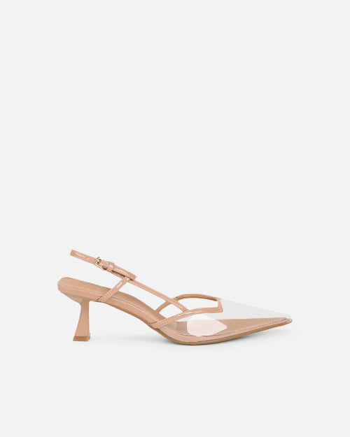 Theresa Clear Nude Slingback Court Shoes