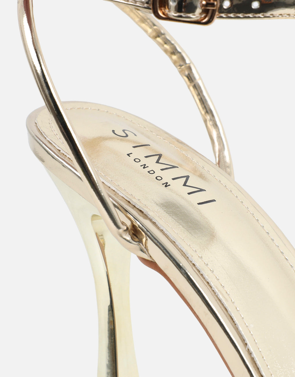 Toff Gold Mirror Mini Platform Heeled Sandals