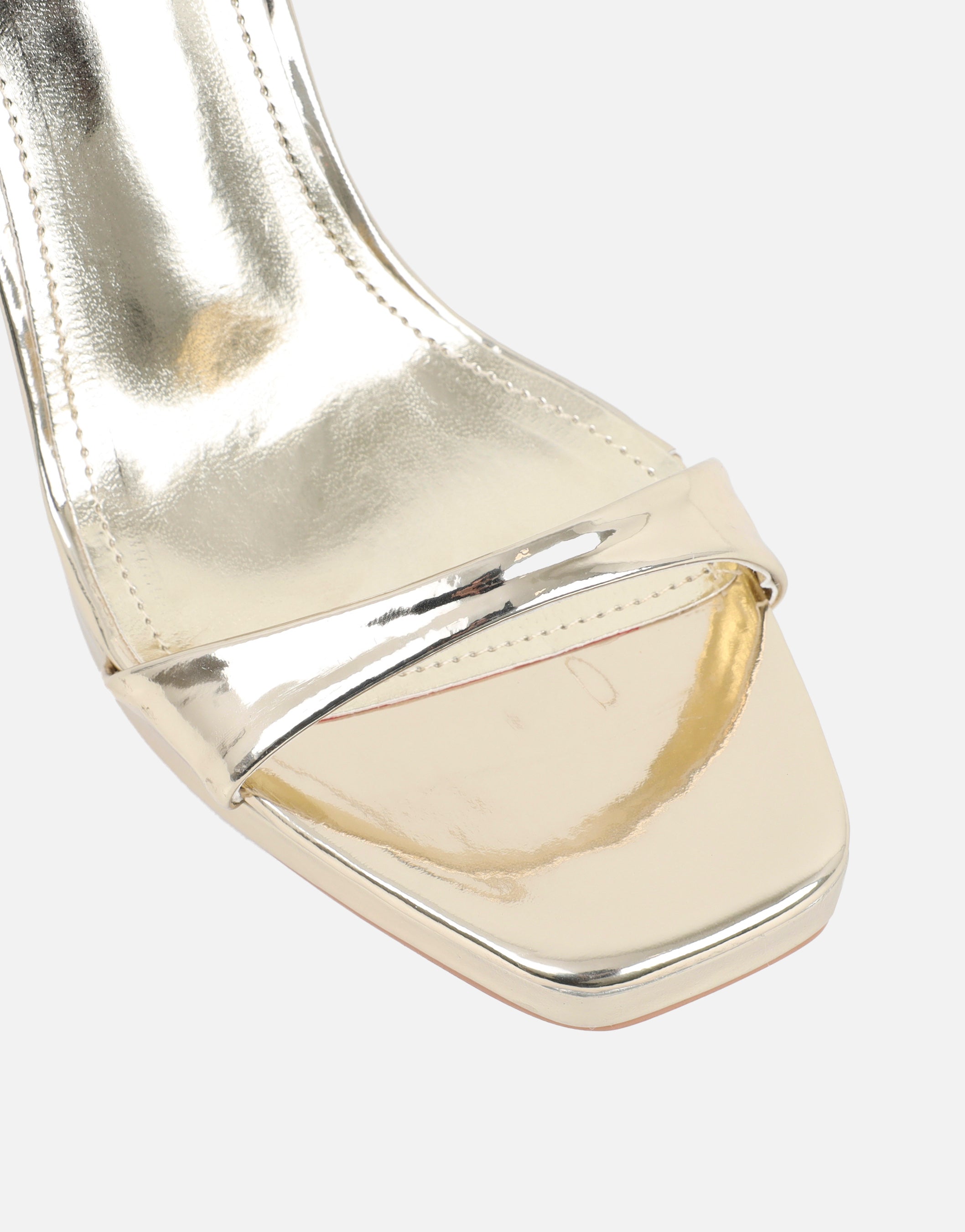 Toff Gold Mirror Mini Platform Heeled Sandals