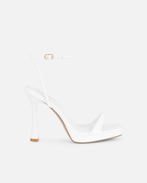 Toff White Mini Platform Heeled Sandals