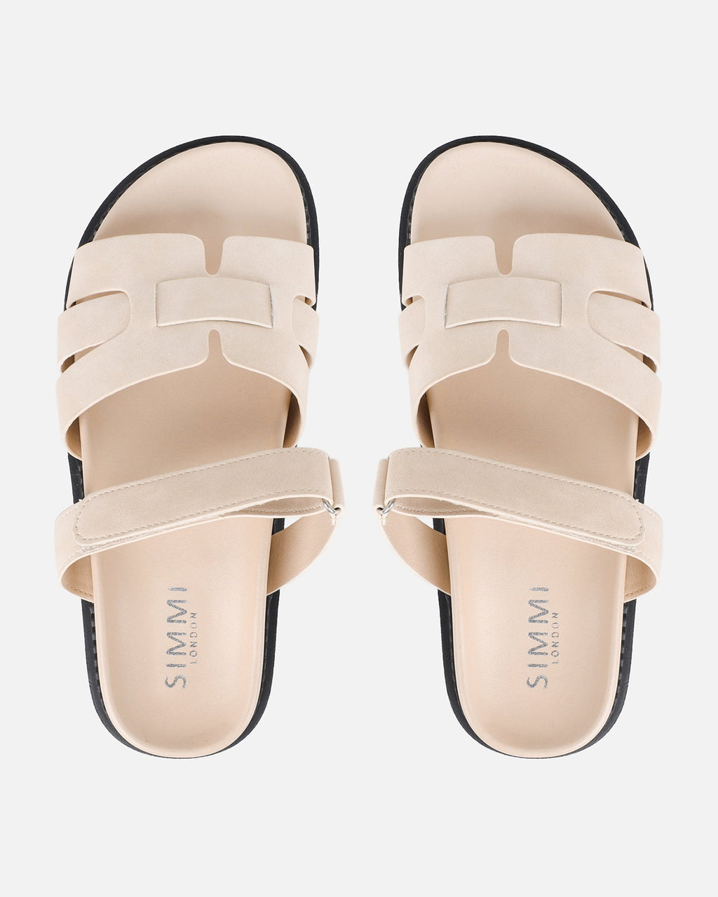 Adelle Beige Nubuck Chunky Footbed Slides