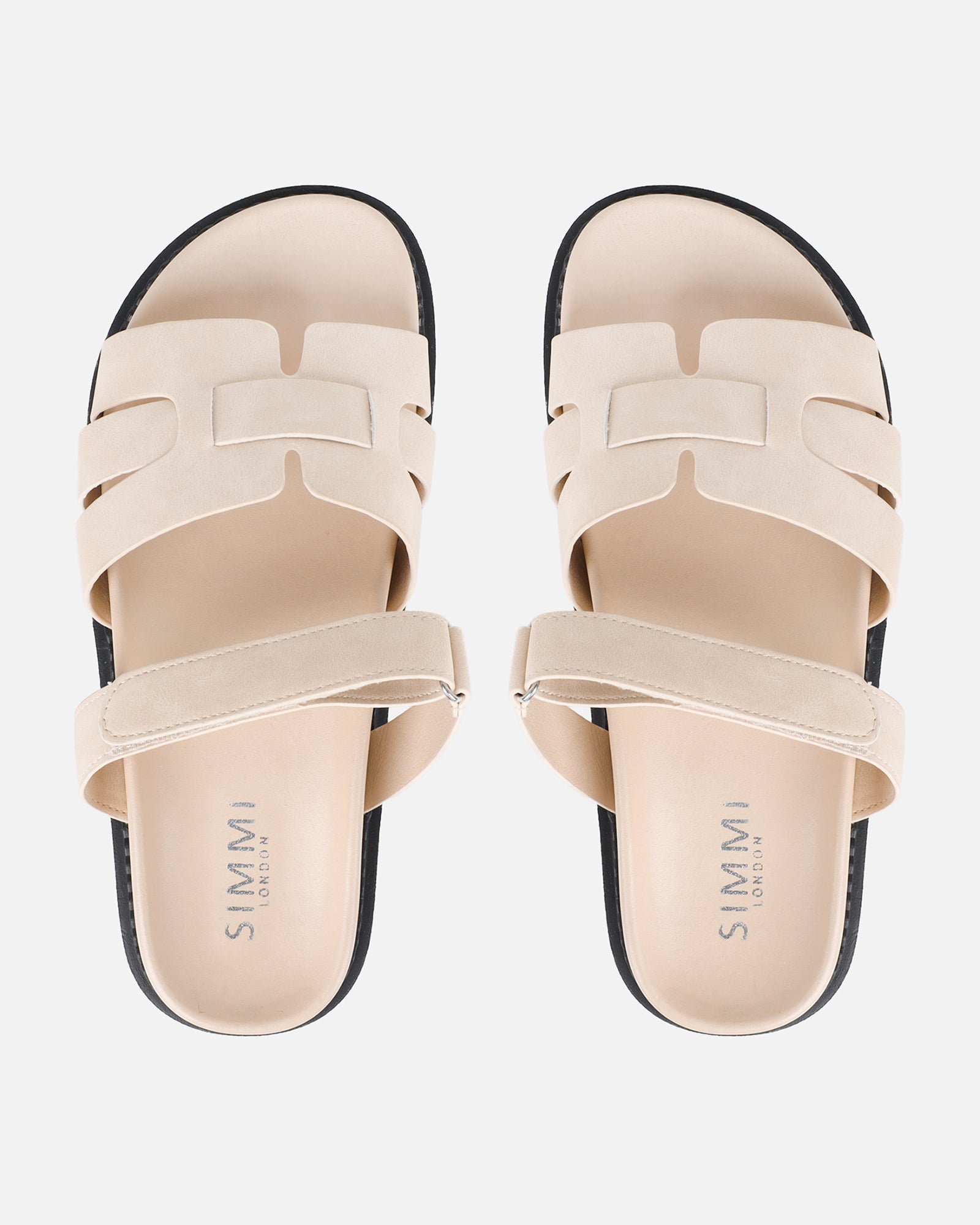Adelle Beige Nubuck Chunky Footbed Slides