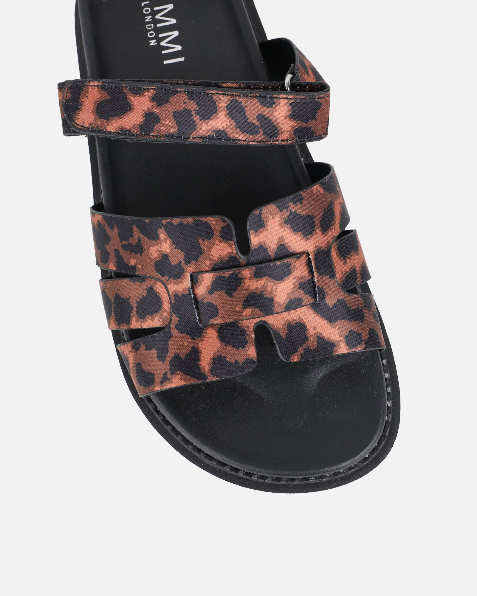Adelle Leopard Satin Chunky Footbed Slides
