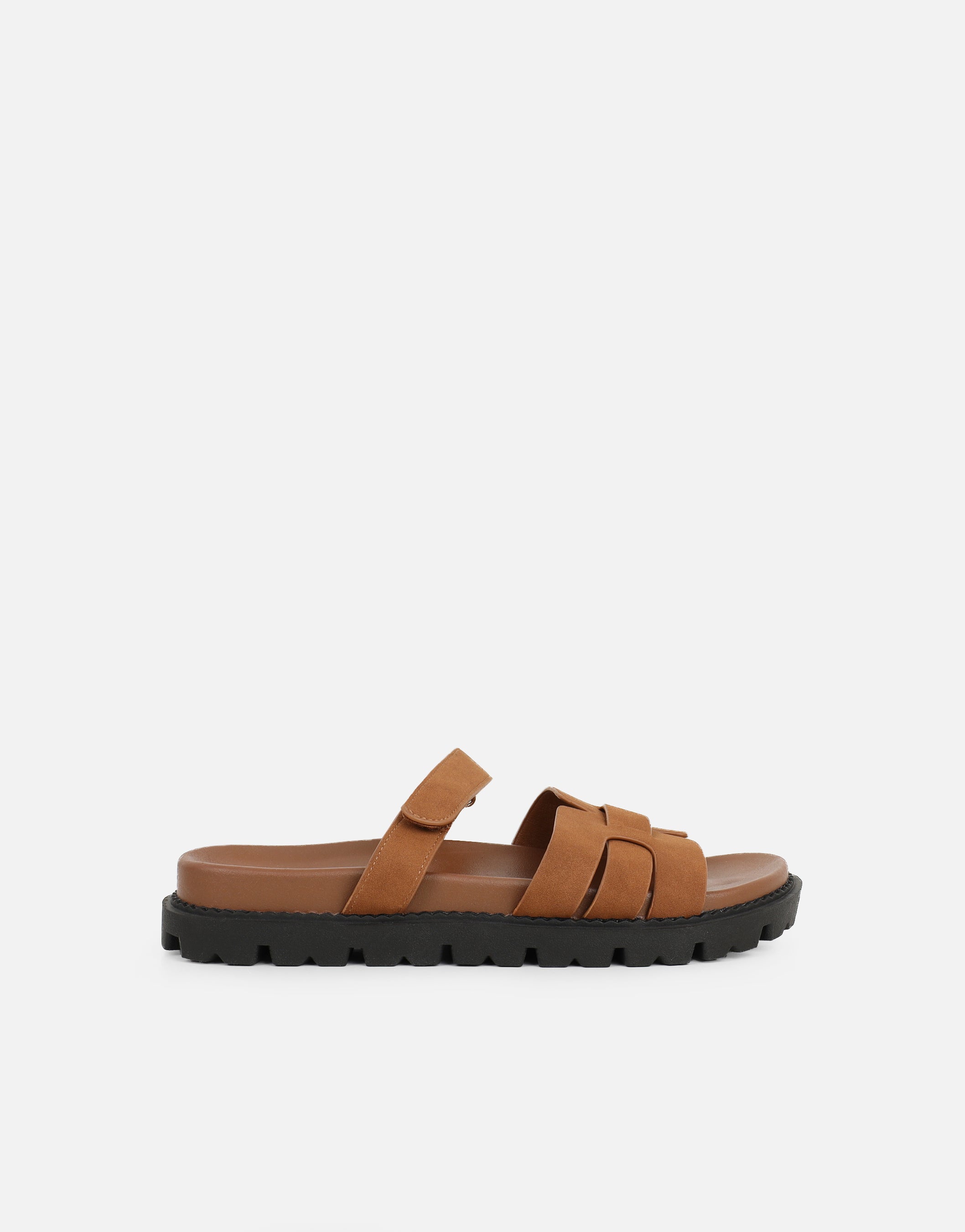 Adelle Tan Nubuck Chunky Footbed Slides
