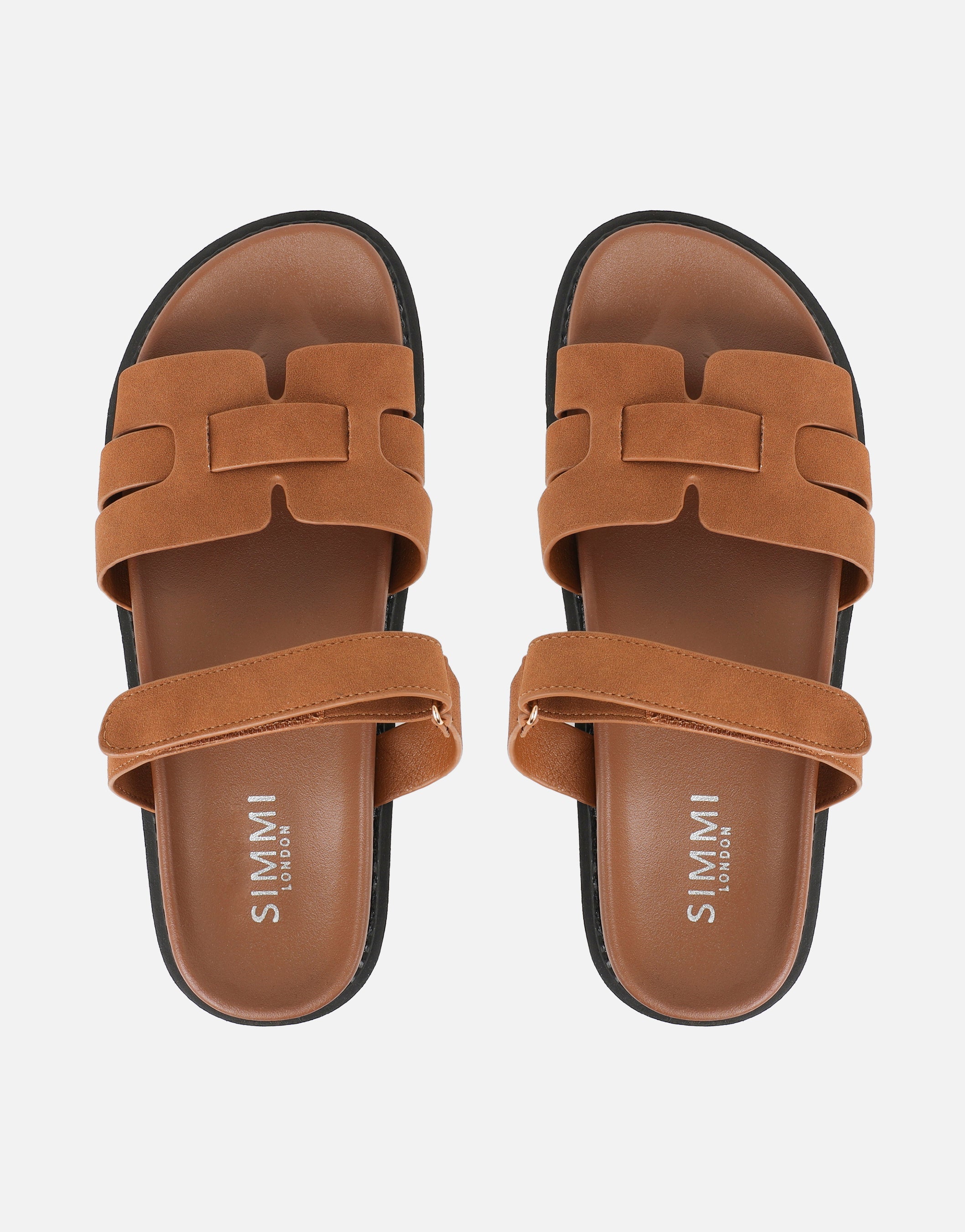 Adelle Tan Nubuck Chunky Footbed Slides