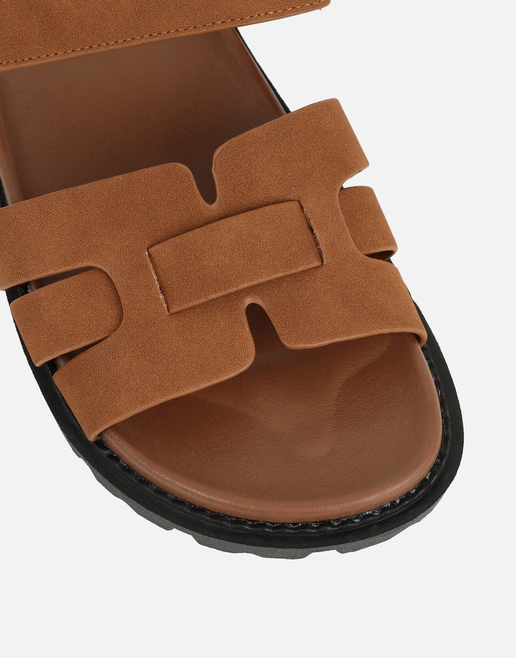 Adelle Tan Nubuck Chunky Footbed Slides