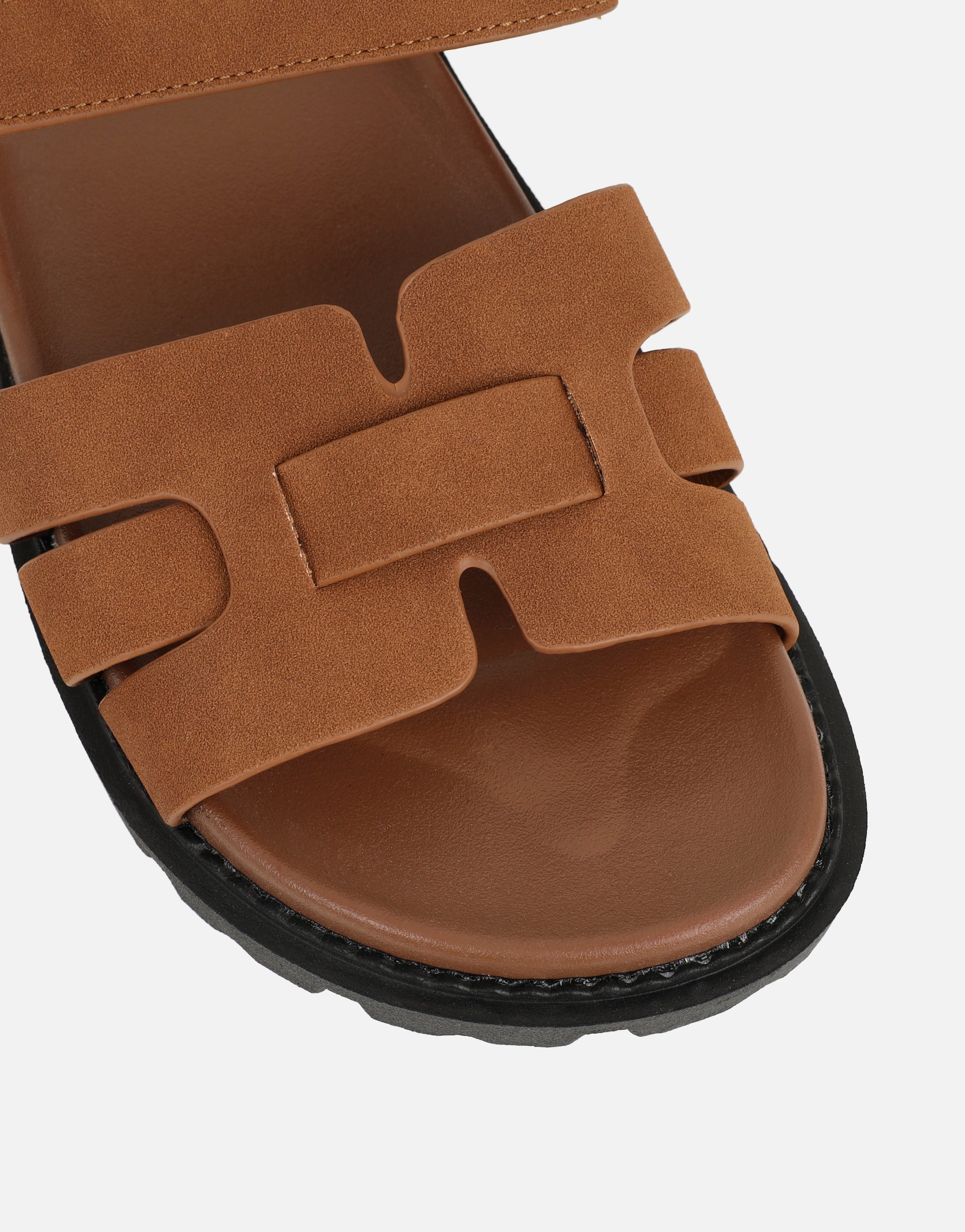 Adelle Tan Nubuck Chunky Footbed Slides