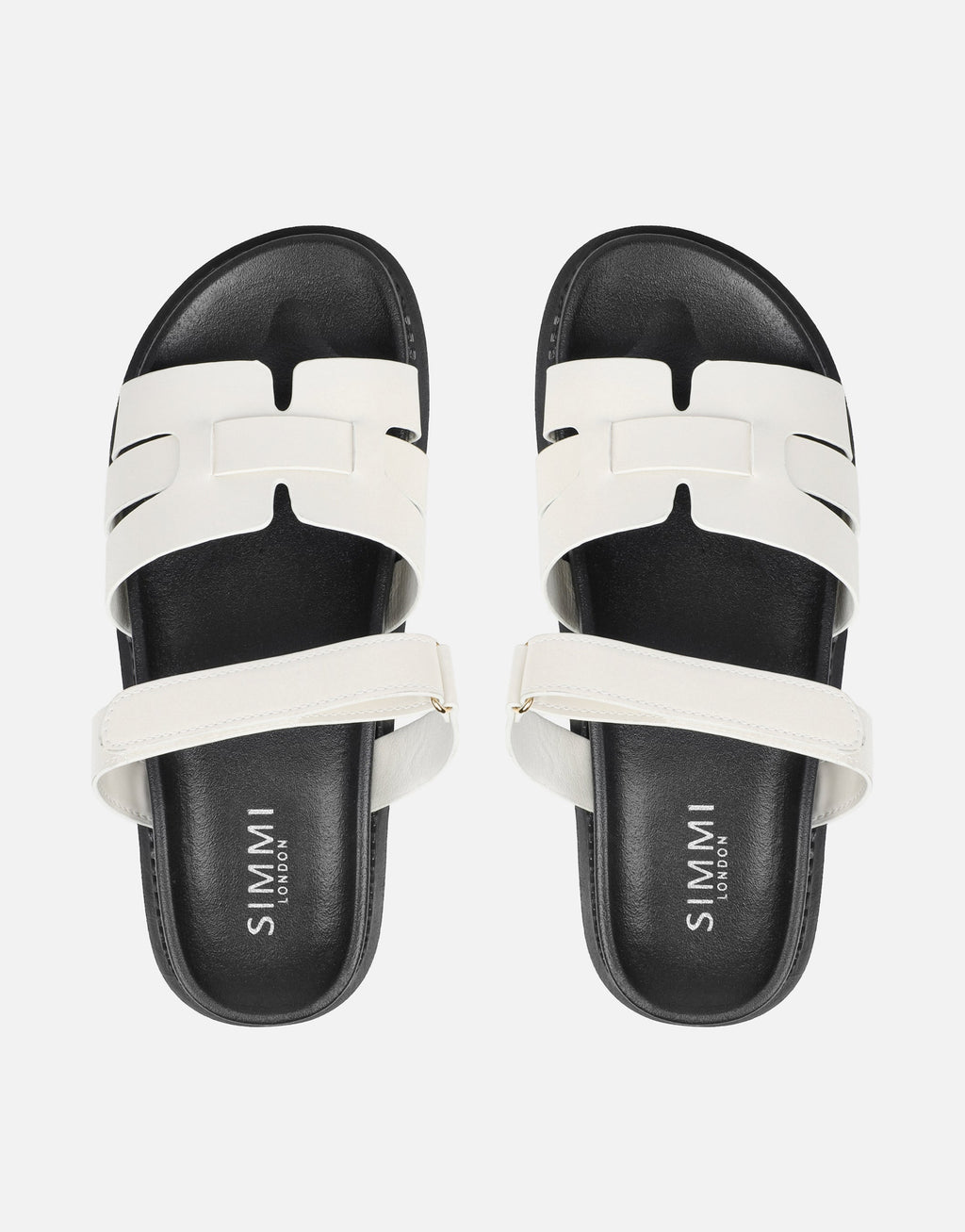 Adelle White Box Chunky Footbed Slides