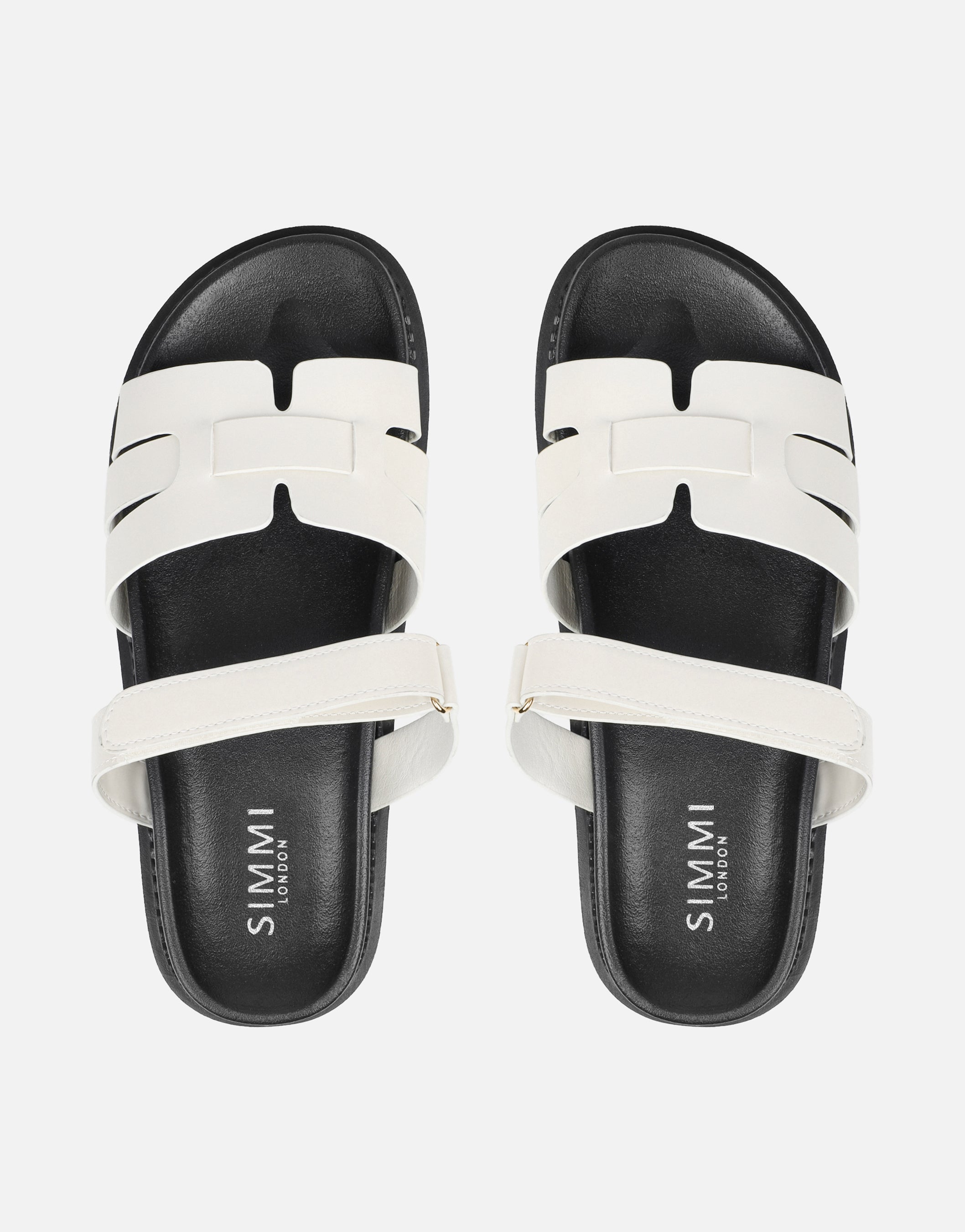 Adelle White Box Chunky Footbed Slides