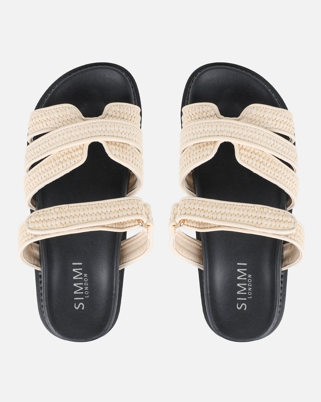 Veil Beige Raffia Chunky Sliders