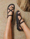 Verity Brown Nubuck Strappy Chunky Footbed Sandals
