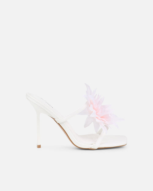 Vaughan White Flower Detail Mules