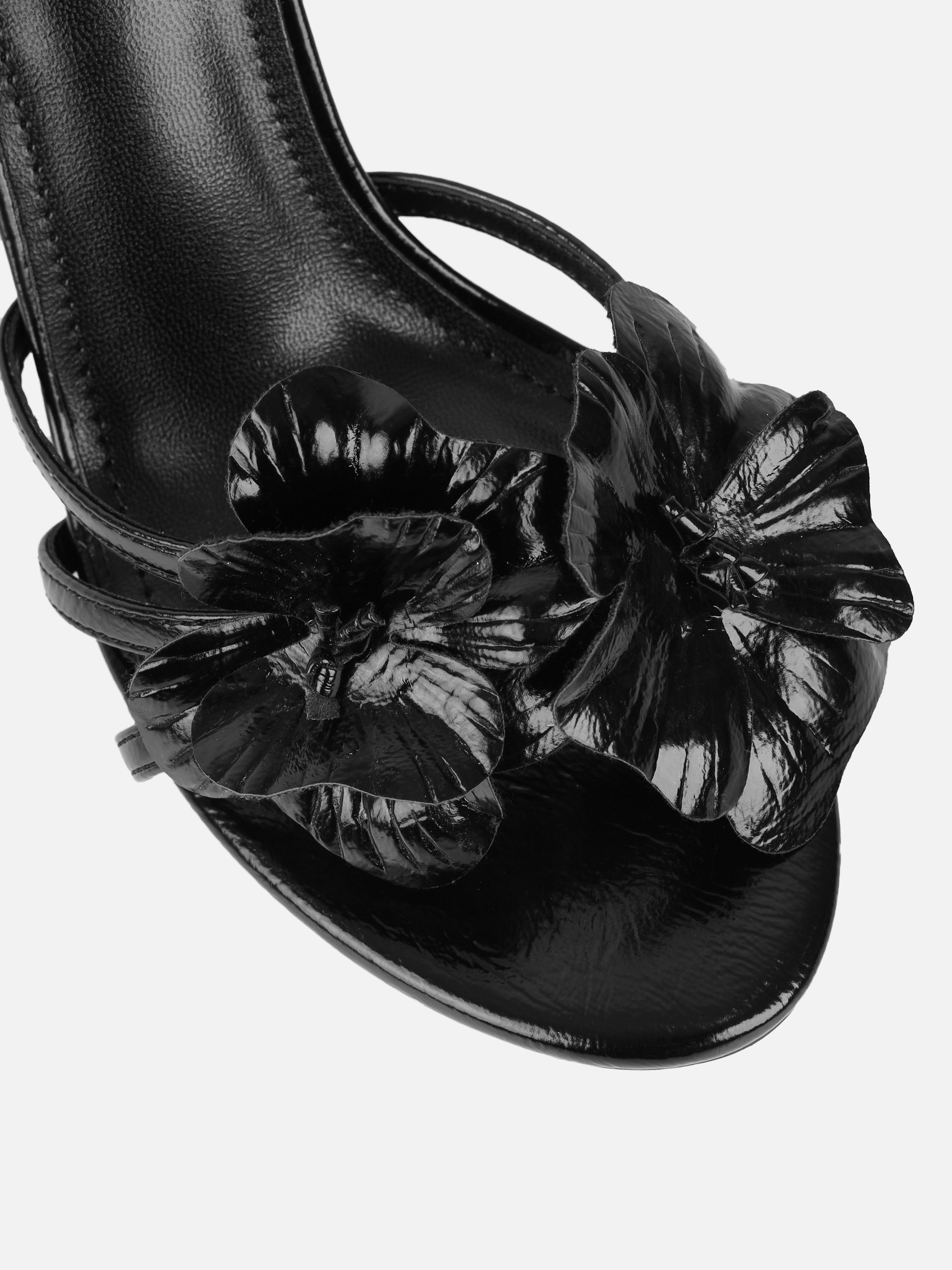 Vera Black Flower Detail Mules