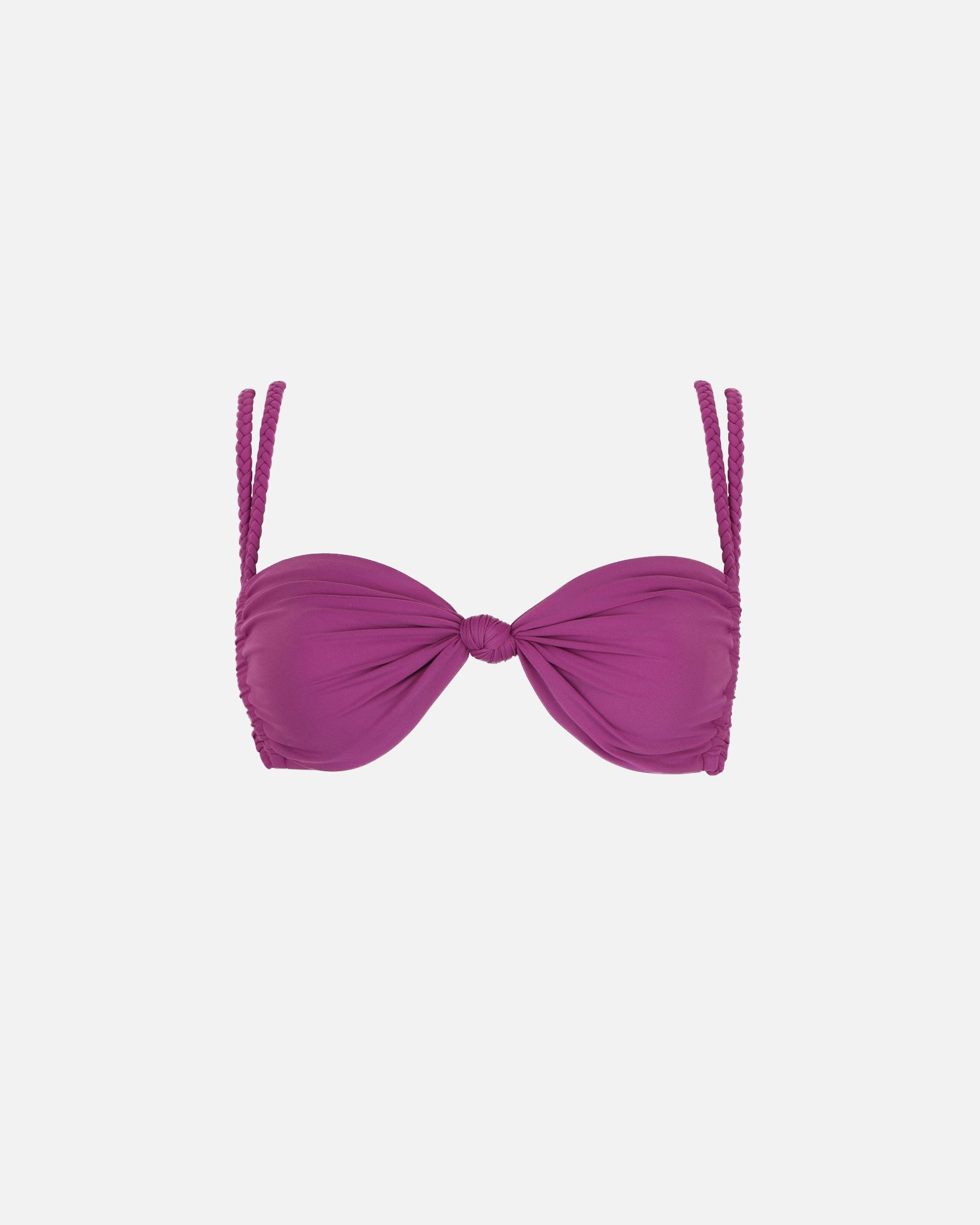 Vino Purple Braided Knot Detail Bikini Top
