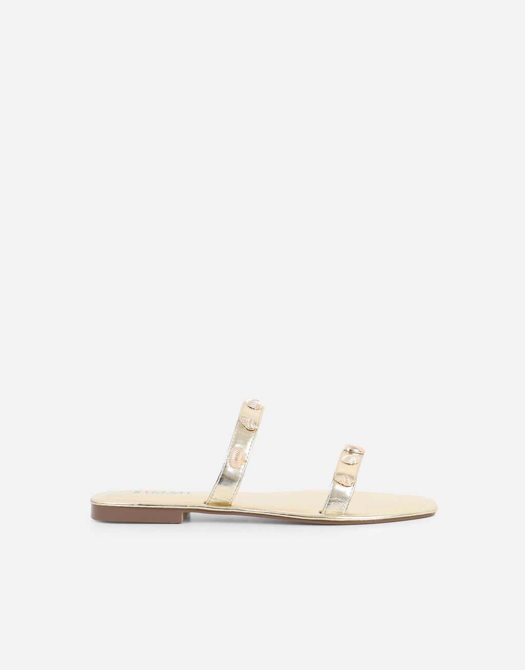 Chiara Gold Embellished Flat Sandals