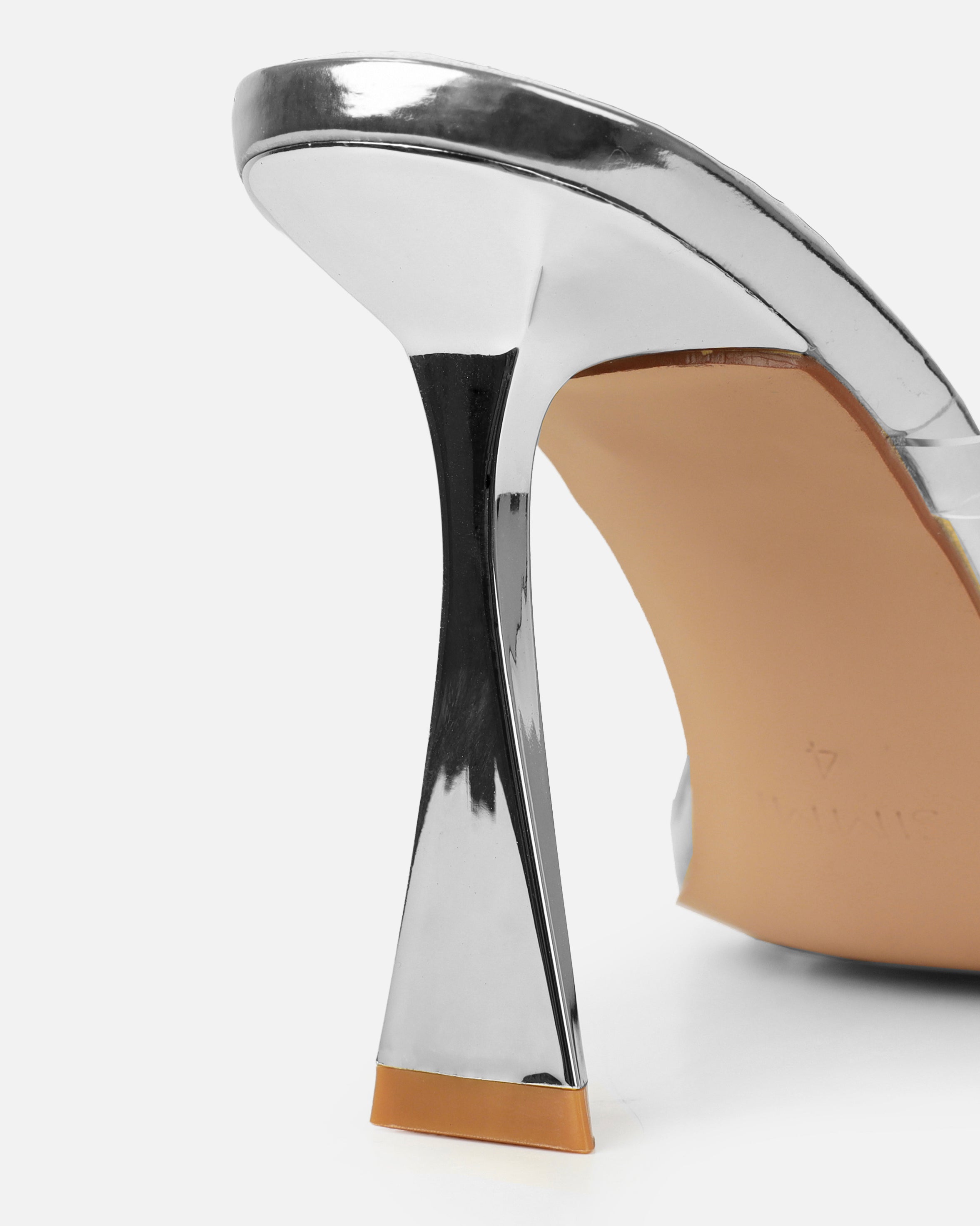 Acacia Silver Clear Flower Mules
