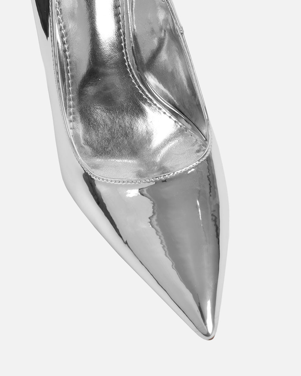 Stellar Silver Mirror Wedge Court Shoes
