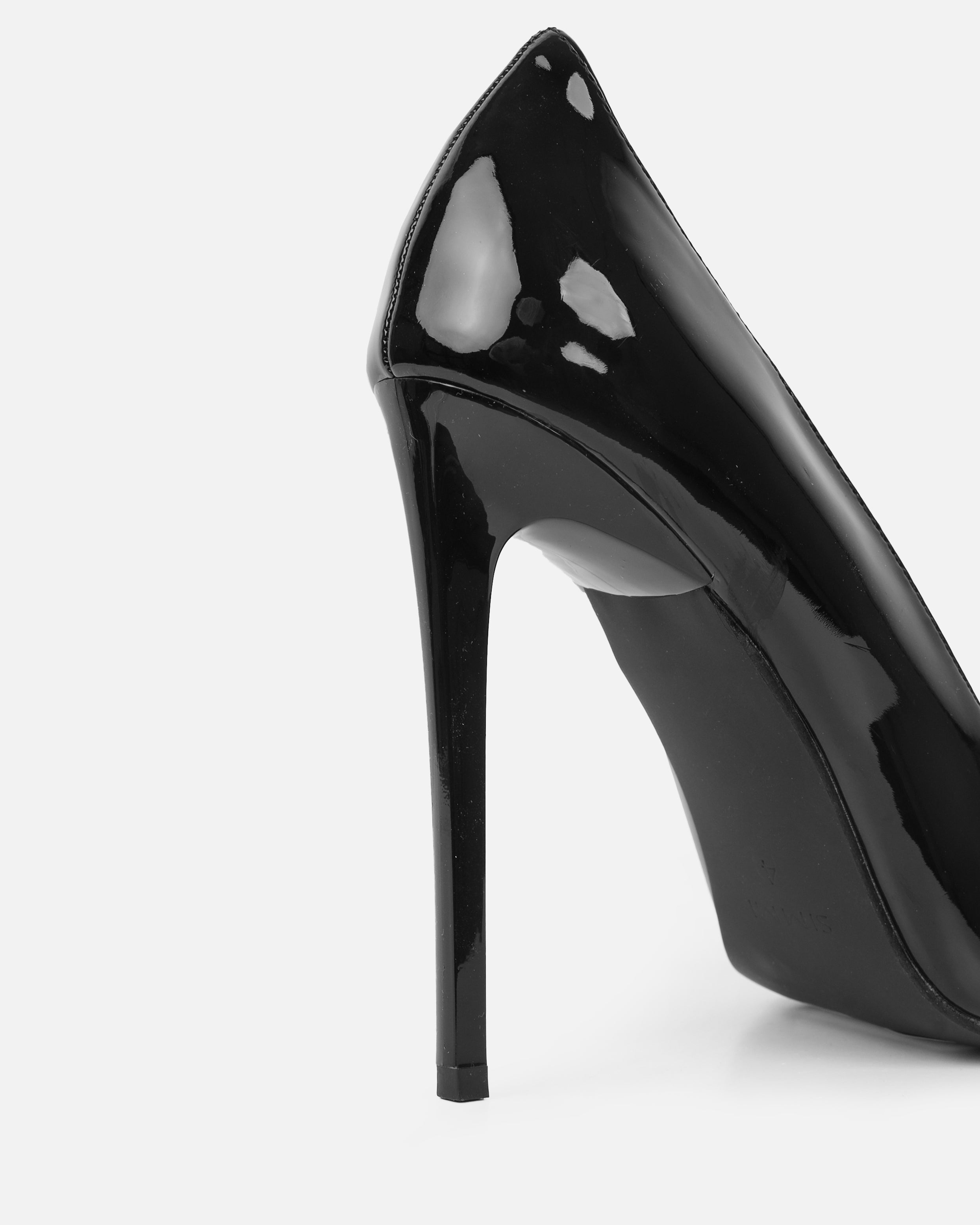 Agathia Black Patent Stiletto Court Shoes