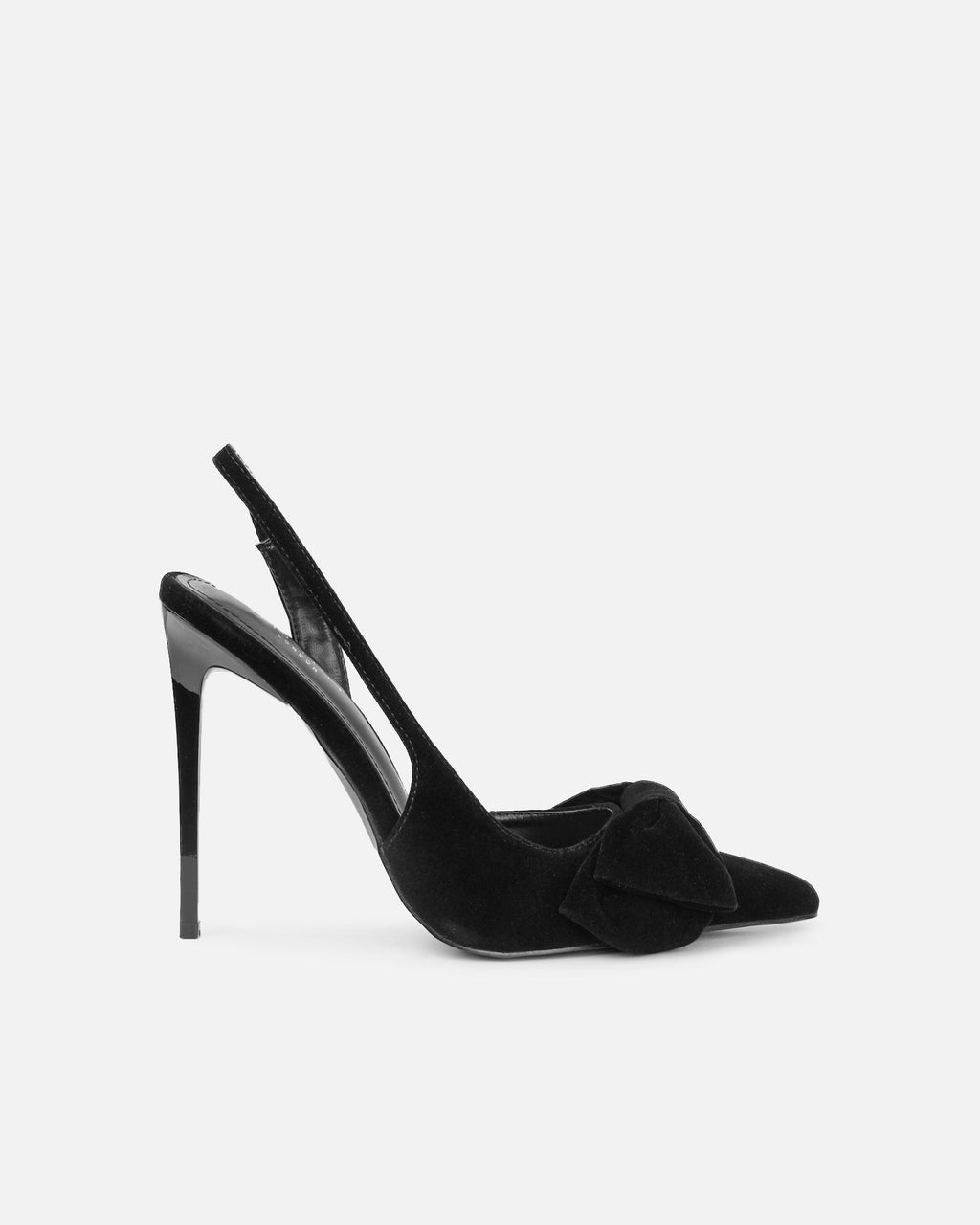 Toppaz Black Velvet Bow Heeled Sandals