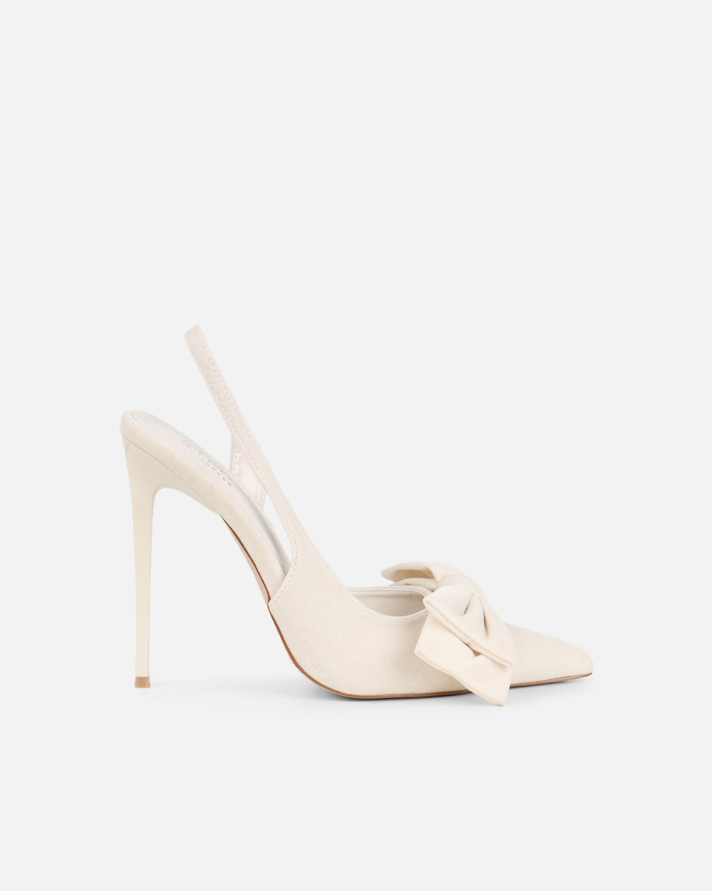 Toppaz Cream Velvet Bow Heeled Sandals