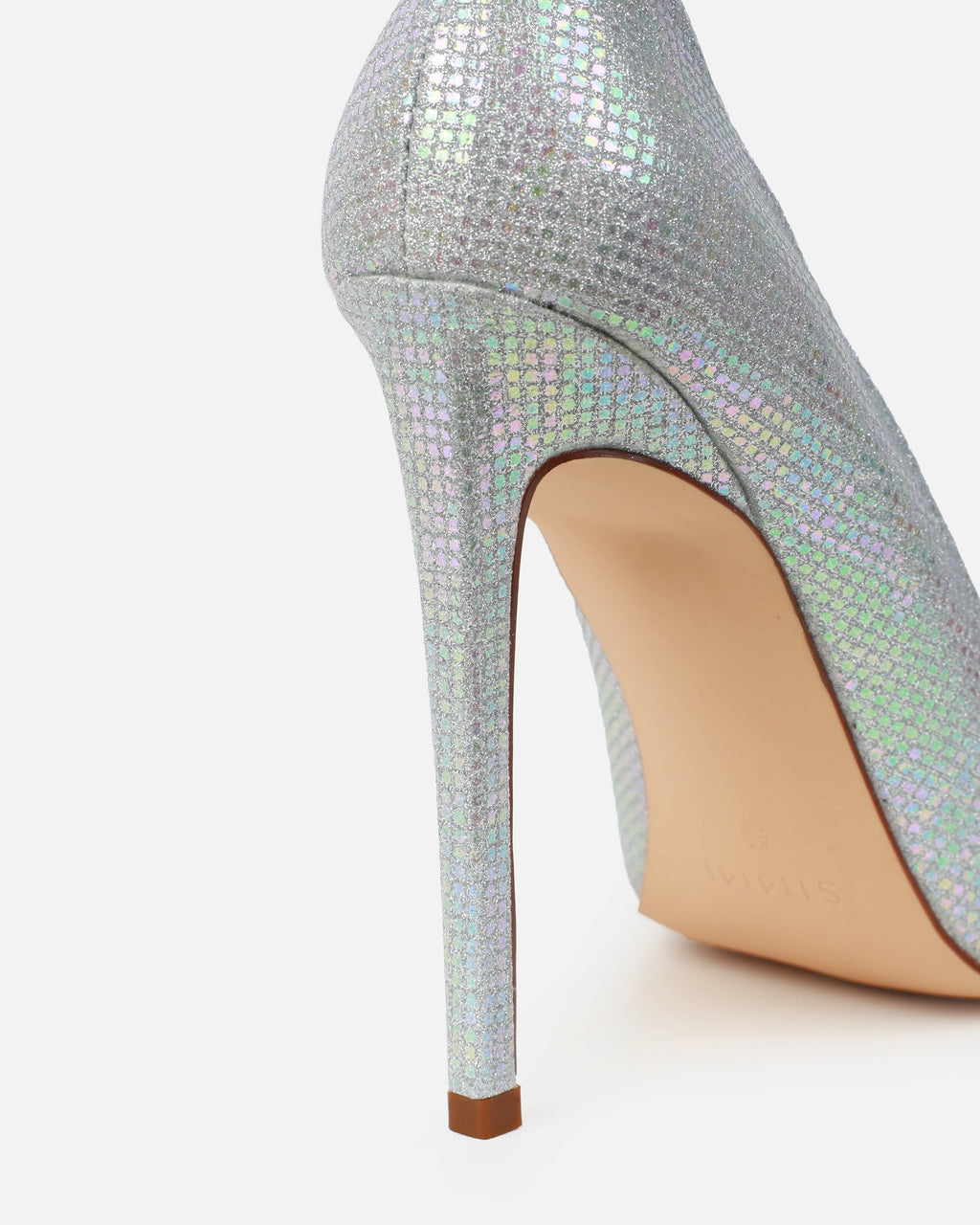 Sparks Silver Shimmer Diamante Court Shoes