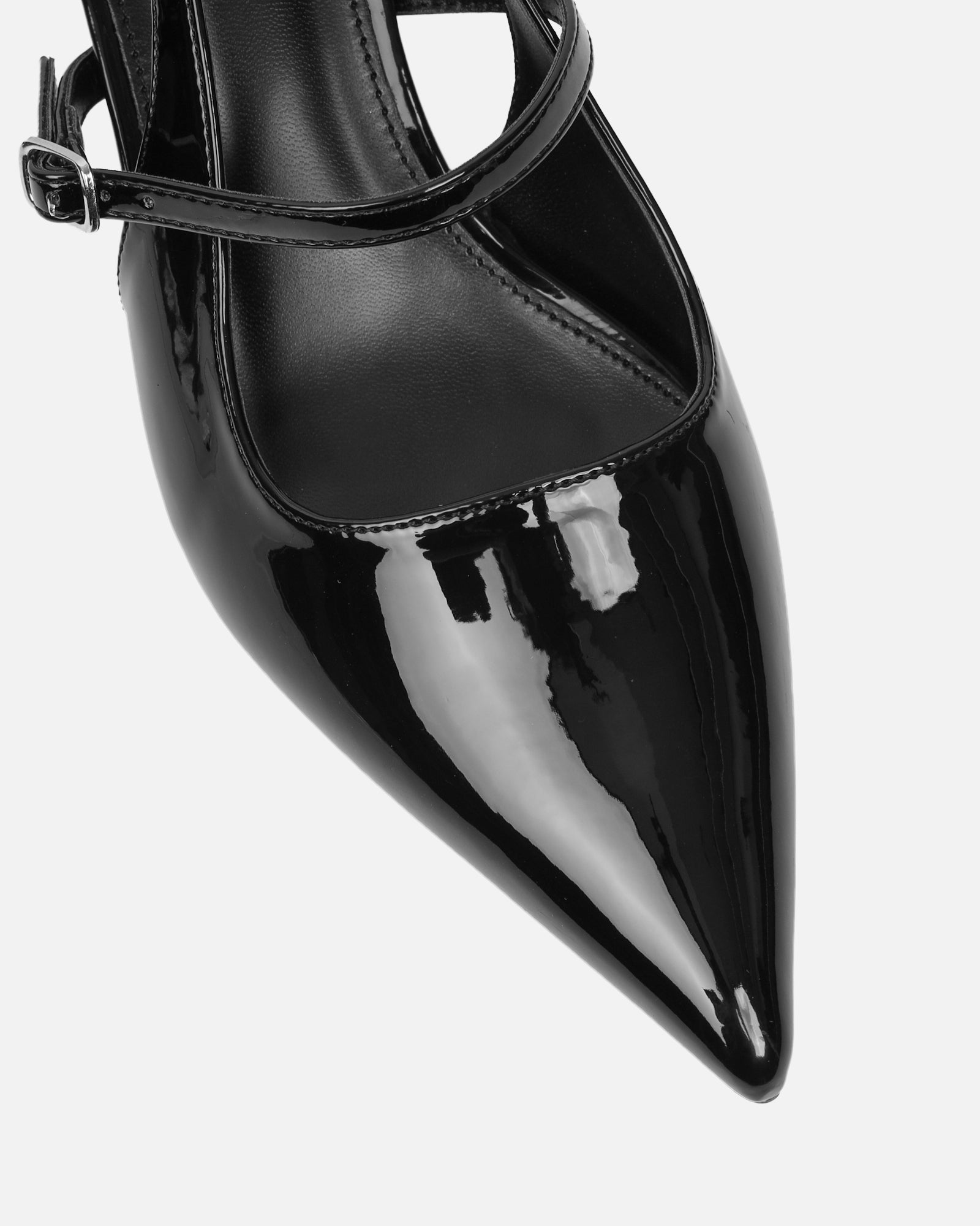 Airlea Black Patent Sling Back Court Shoes