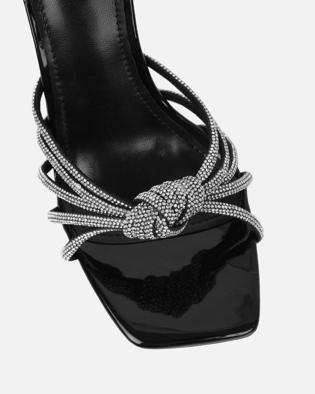 Dreaa Black Diamante Wedge Mules