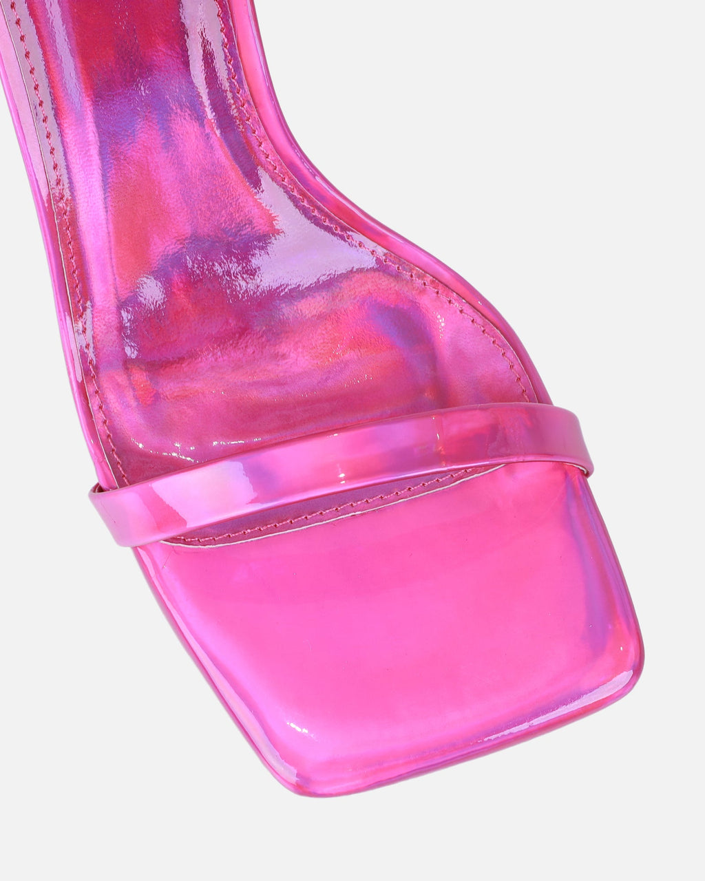 Amor Pink Holographic Diamante Spiral Sandals